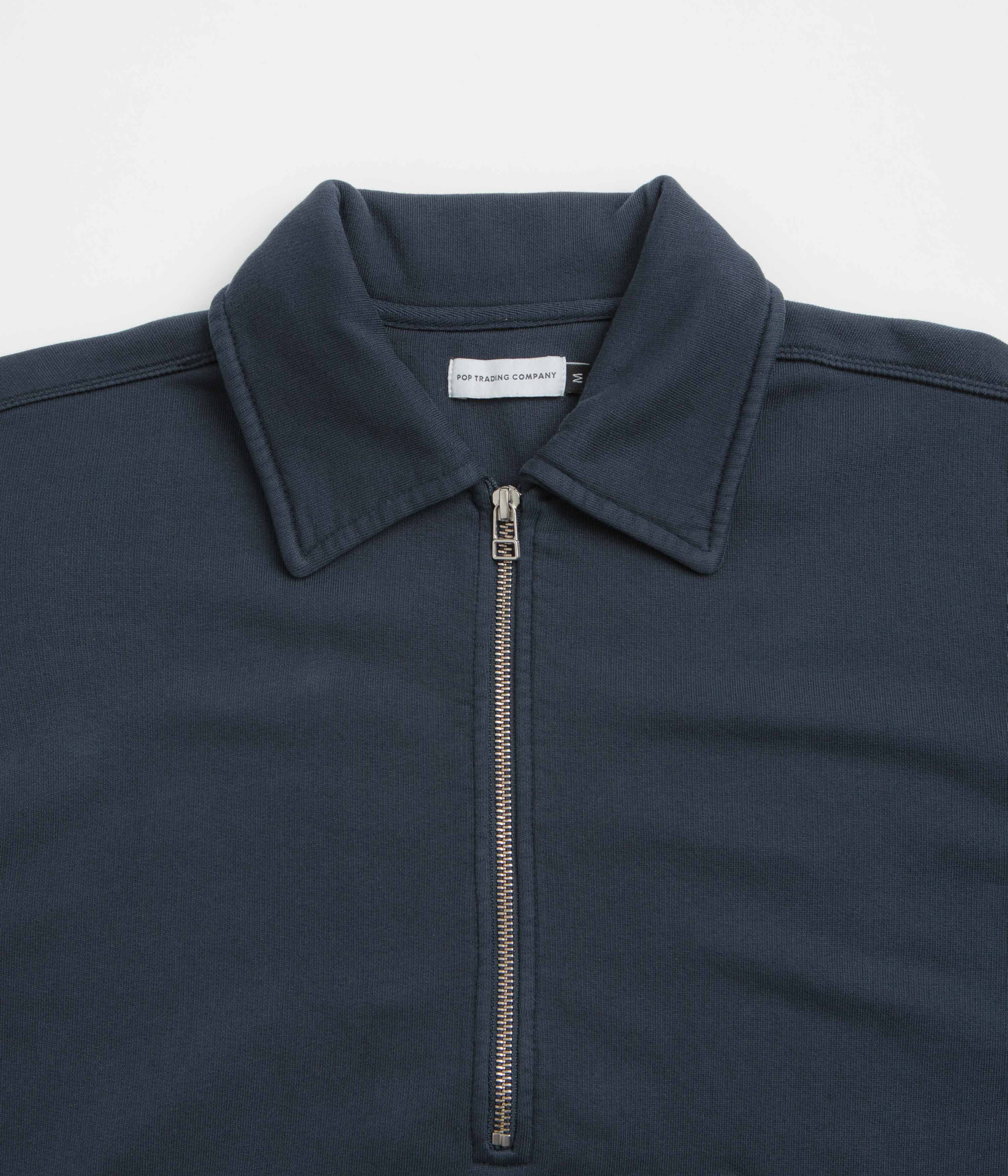 Pop Trading Company 1/2 Zip Sweatshirt - Navy - Image 3