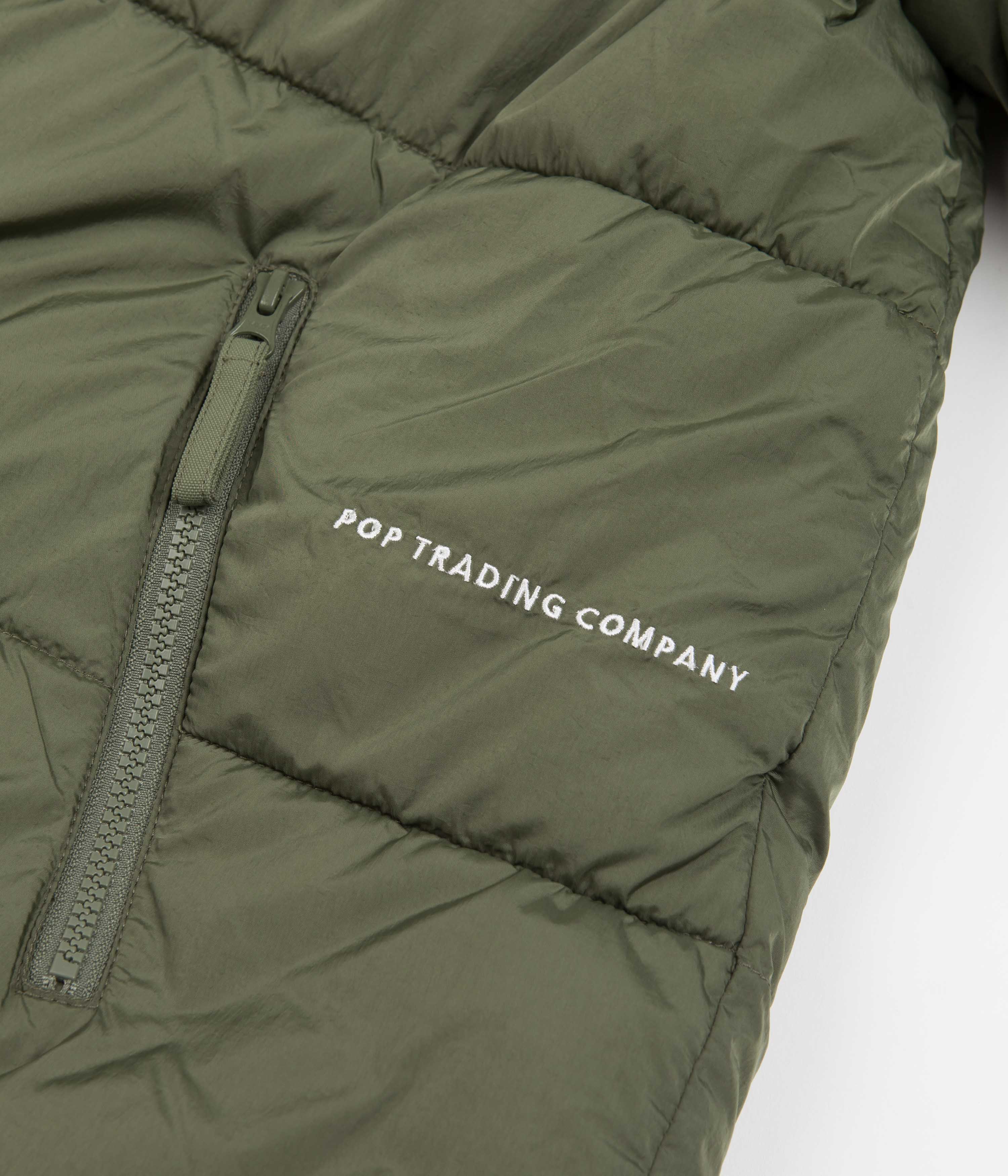 Pop Trading Company Alex Puffer Jacket - Olivine - Image 4