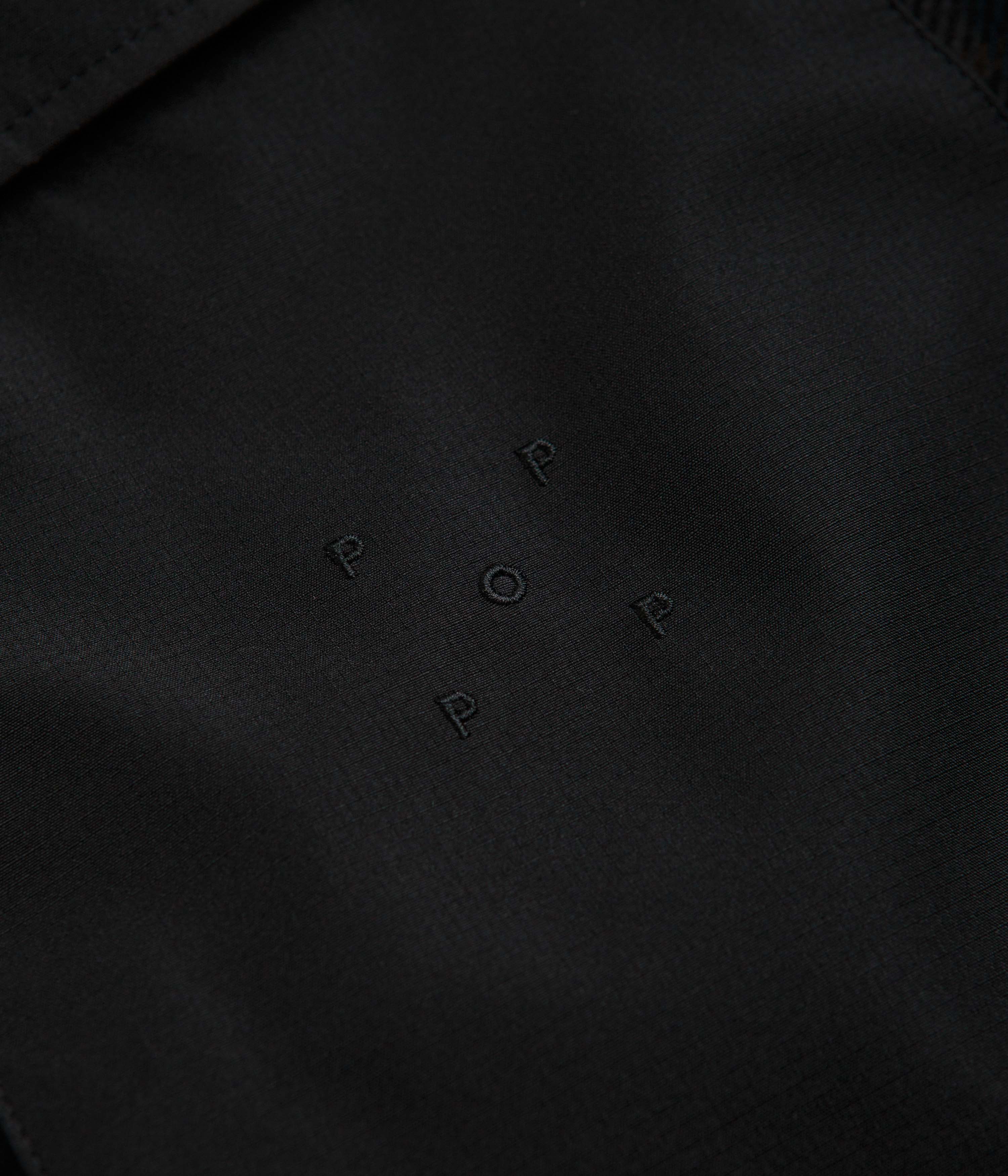 Pop Trading Company Big Pocket Hooded Jacket - Black / Navy Check - Image 5