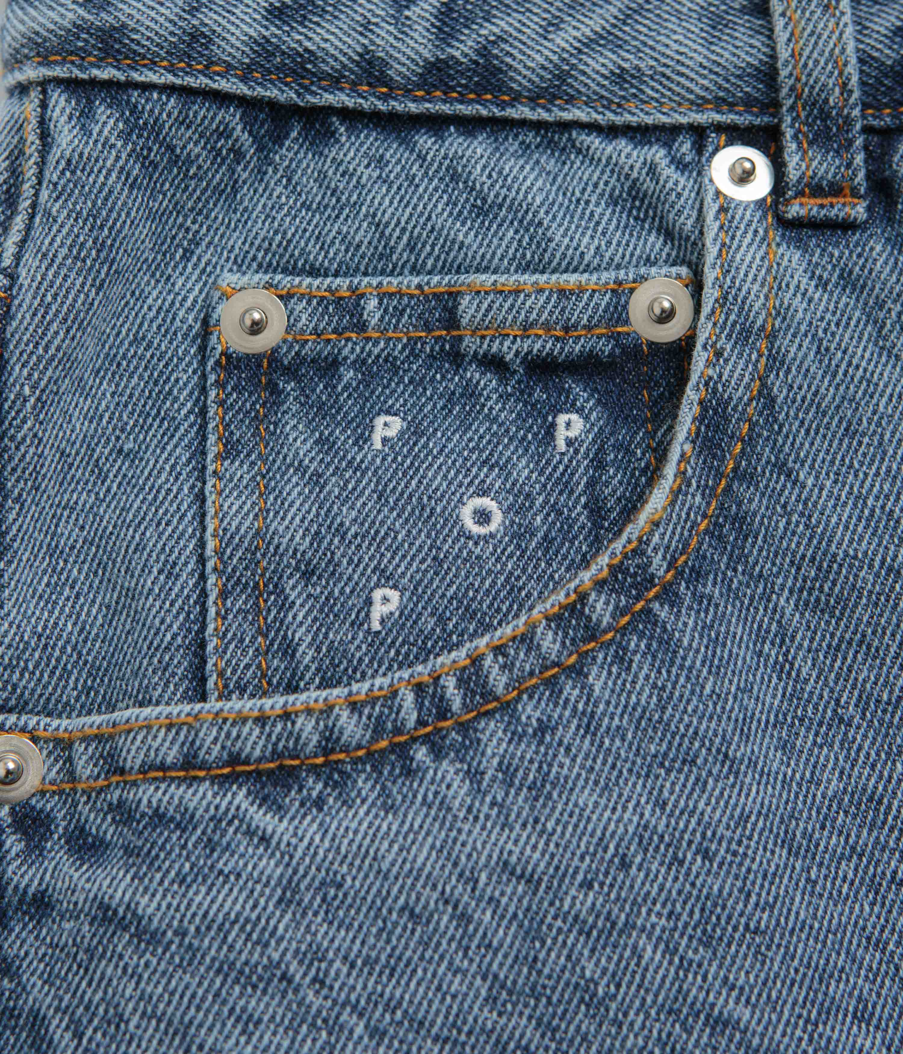 Pop Trading Company DRS Denim Shorts - Stone Washed - Image 4