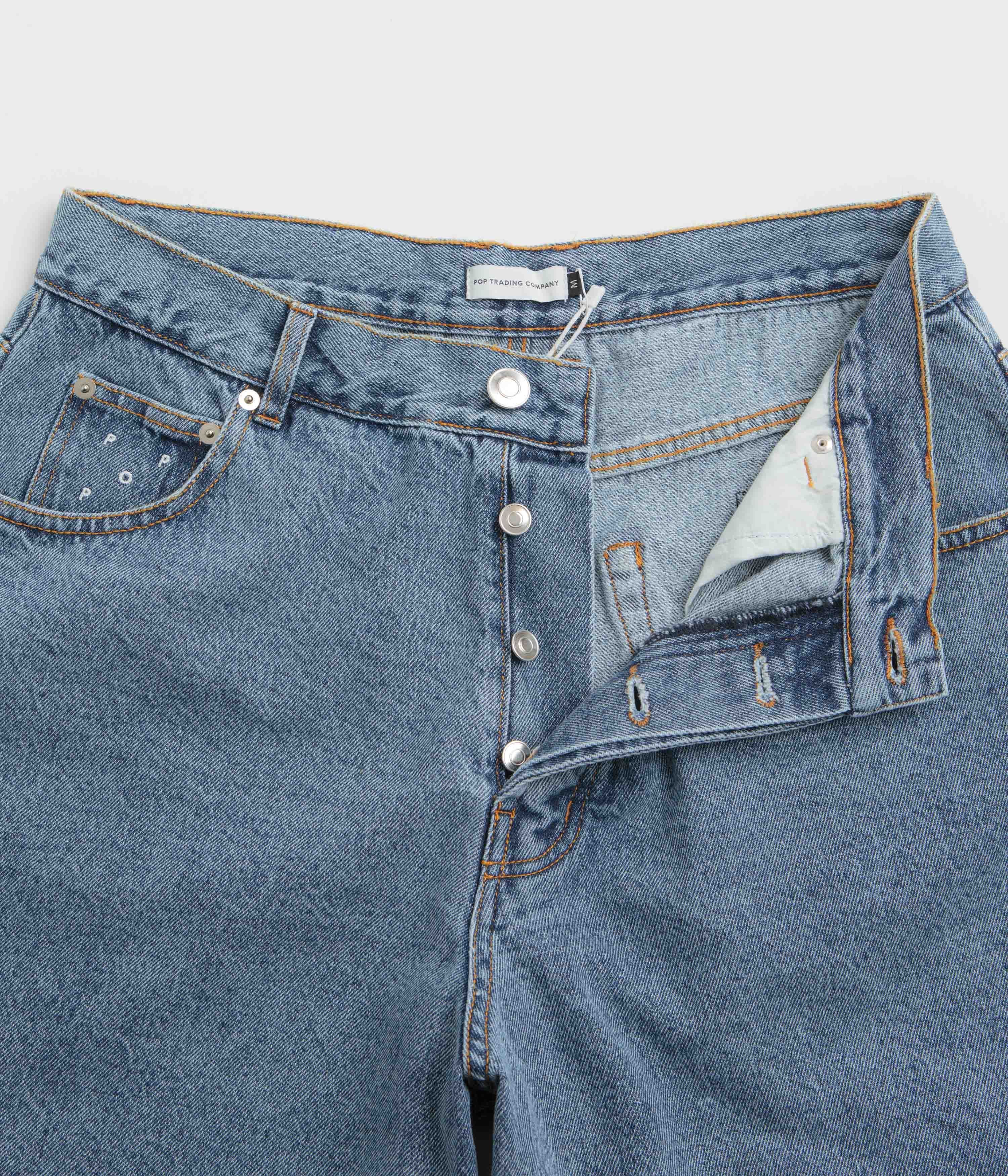 Pop Trading Company DRS Denim Shorts - Stone Washed - Image 6