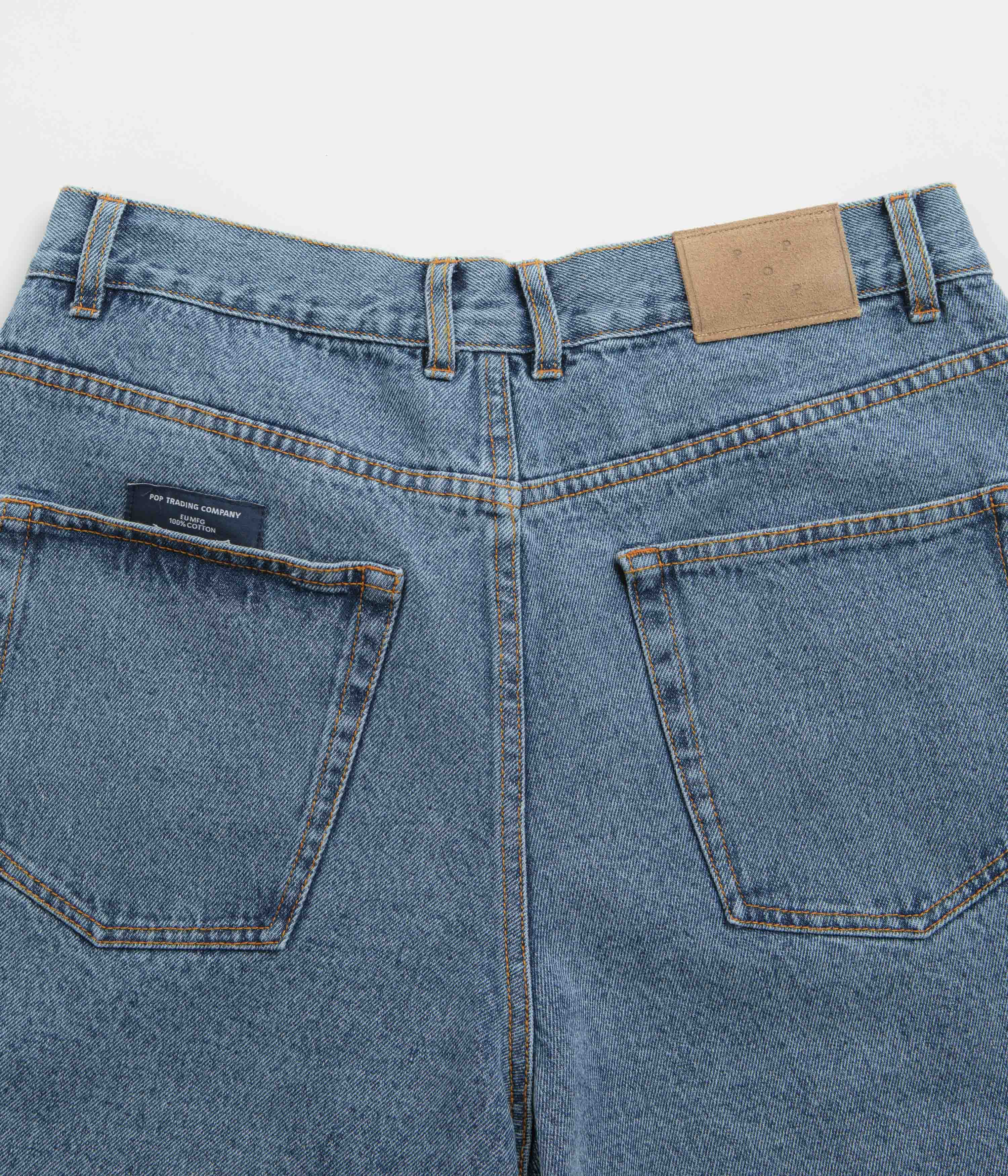 Pop Trading Company DRS Denim Shorts - Stone Washed - Image 7