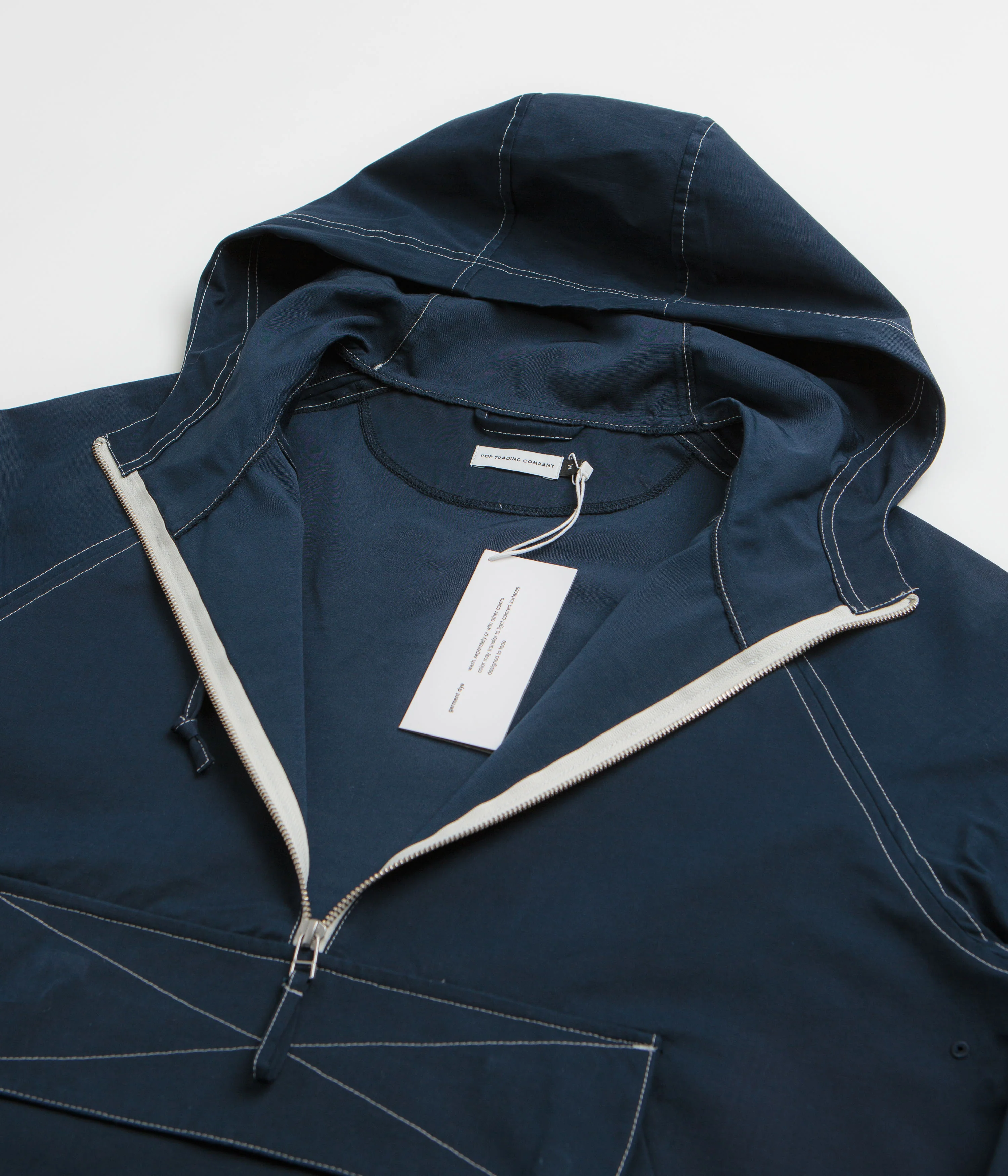 Pop Trading Company DRS Hooded Halfzip Jacket - Navy - Image 2