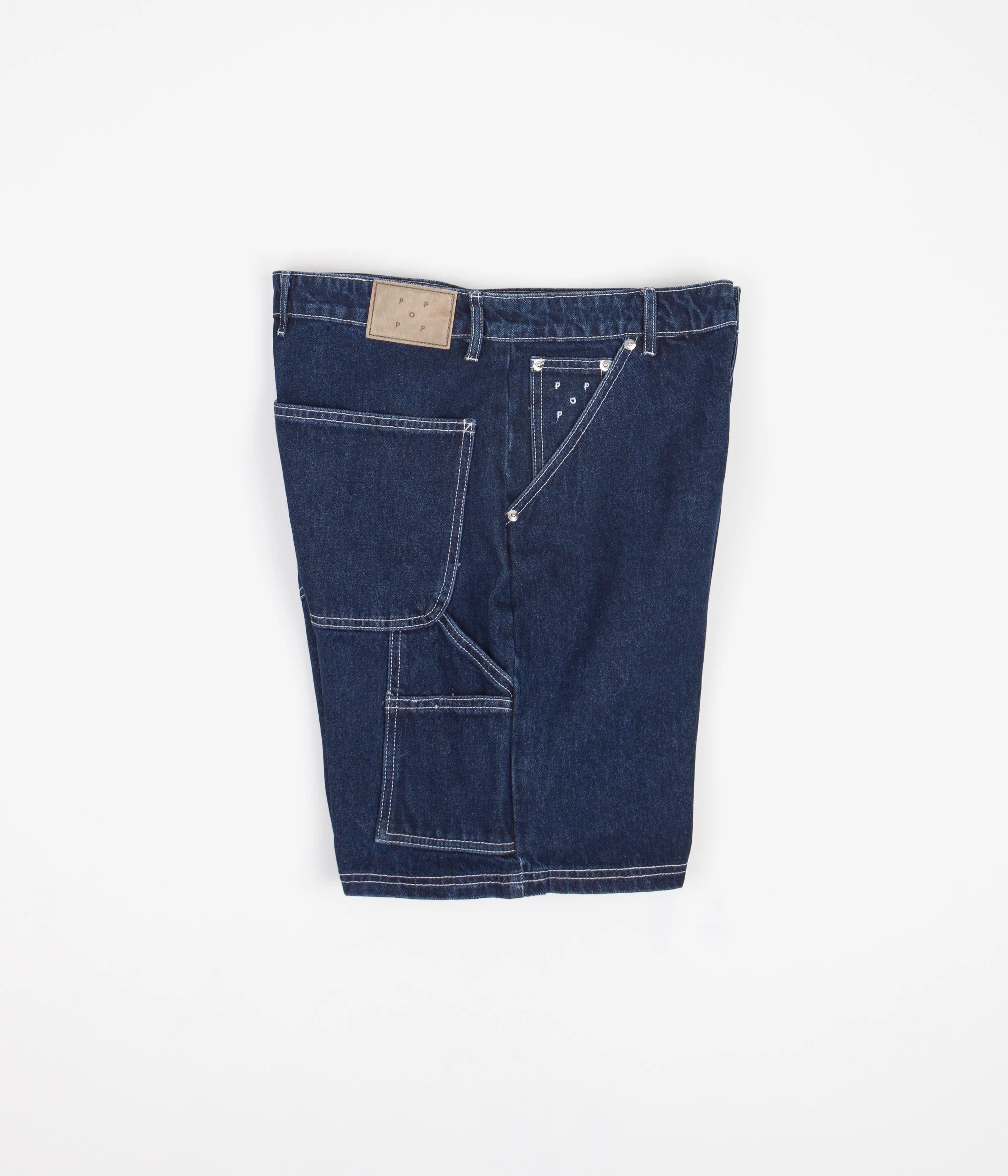 Pop Trading Company DRS Shorts - Rinsed Denim / White - Image 2