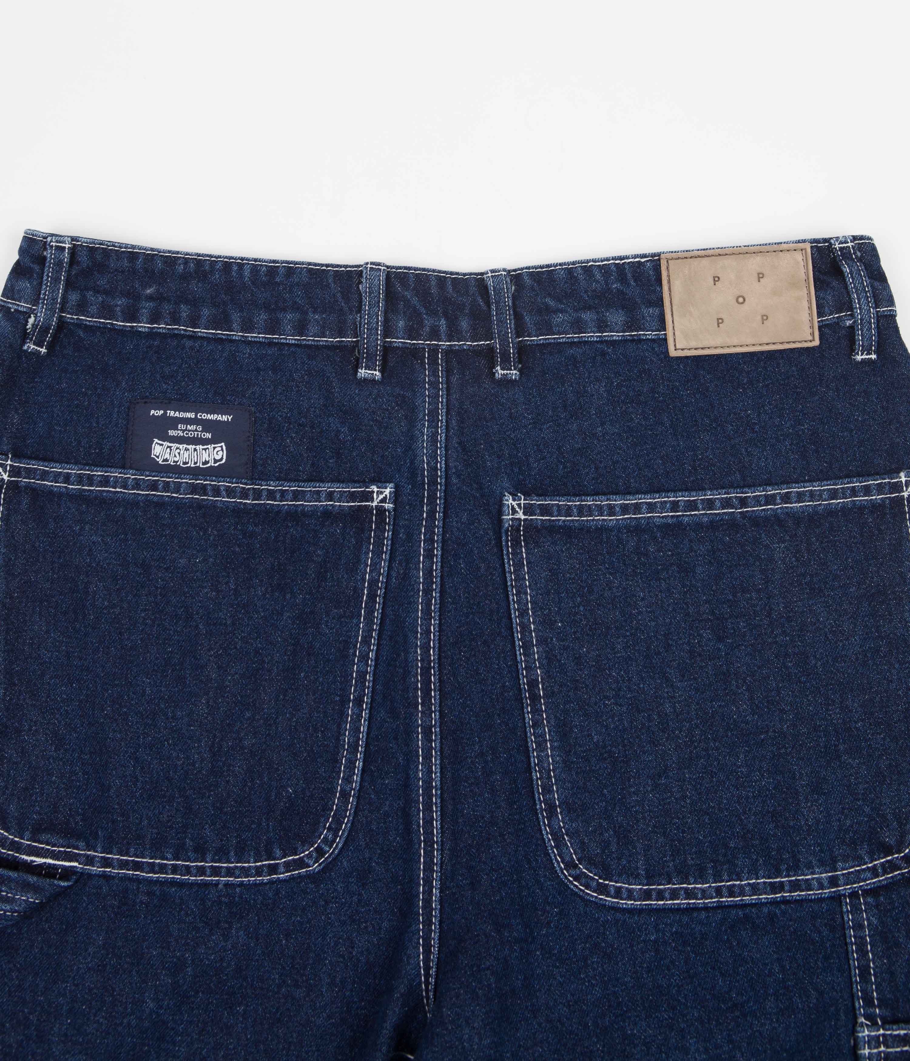 Pop Trading Company DRS Shorts - Rinsed Denim / White - Image 8