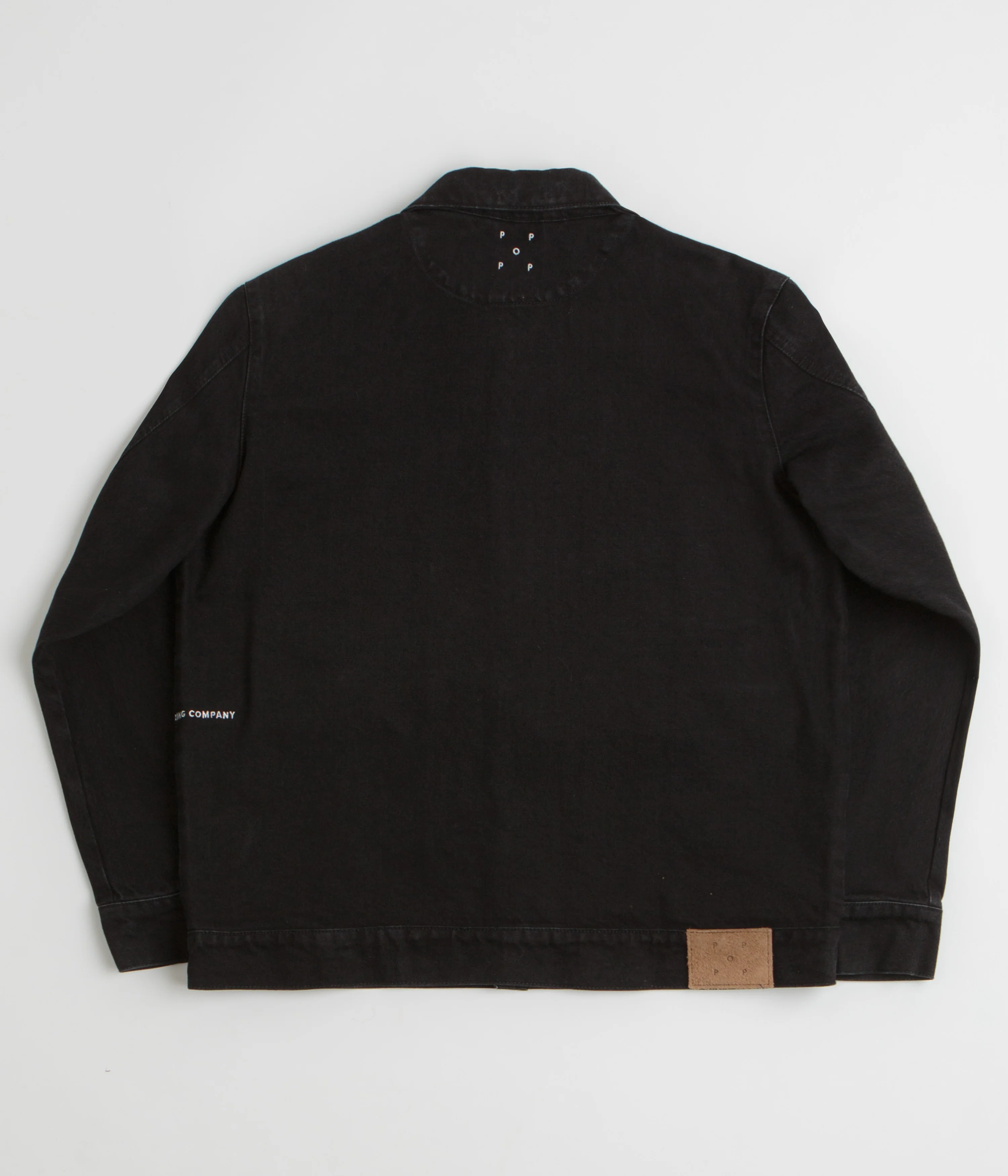 Pop Trading Company Full Button Denim Jacket - Rinsed Black - Image 3