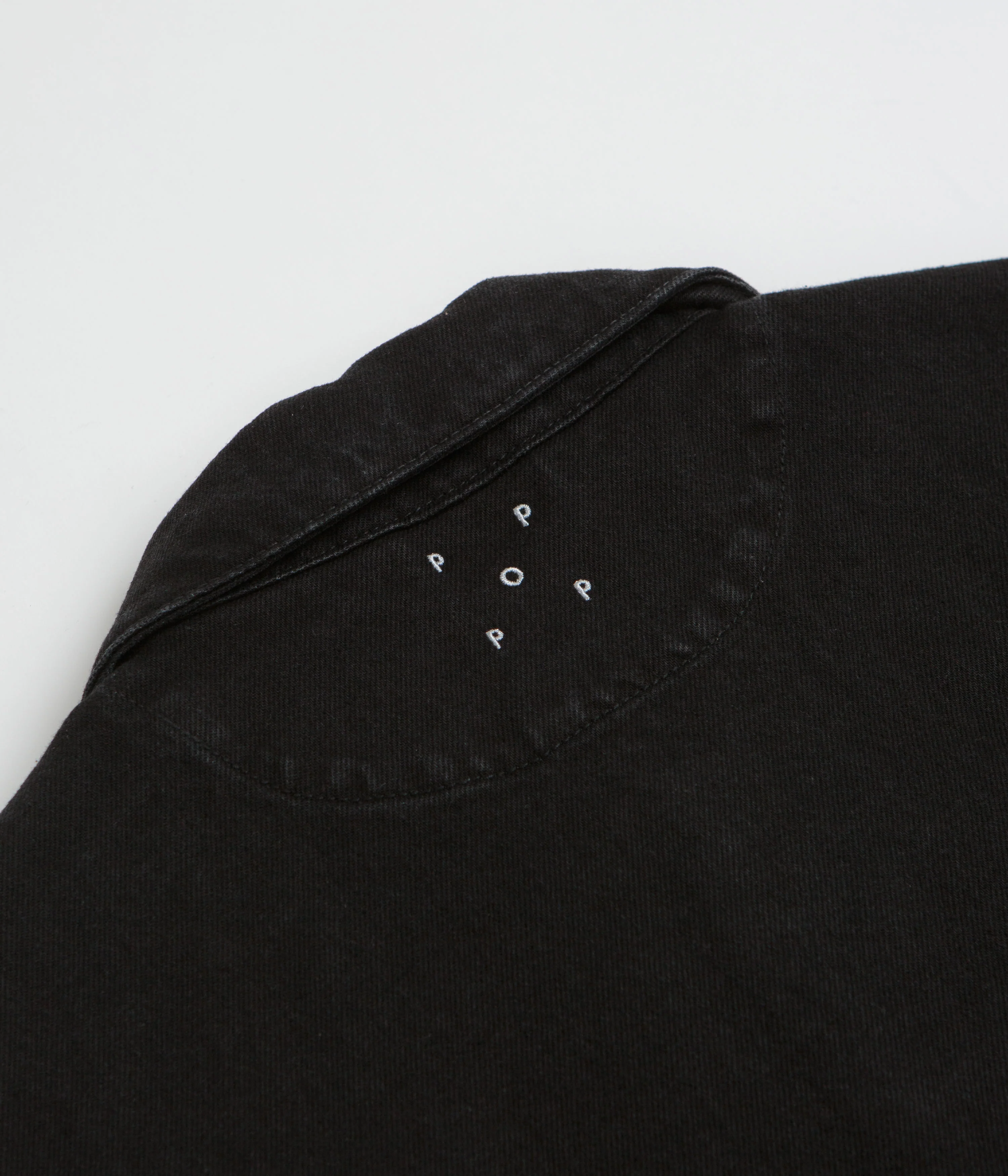 Pop Trading Company Full Button Denim Jacket - Rinsed Black - Image 6