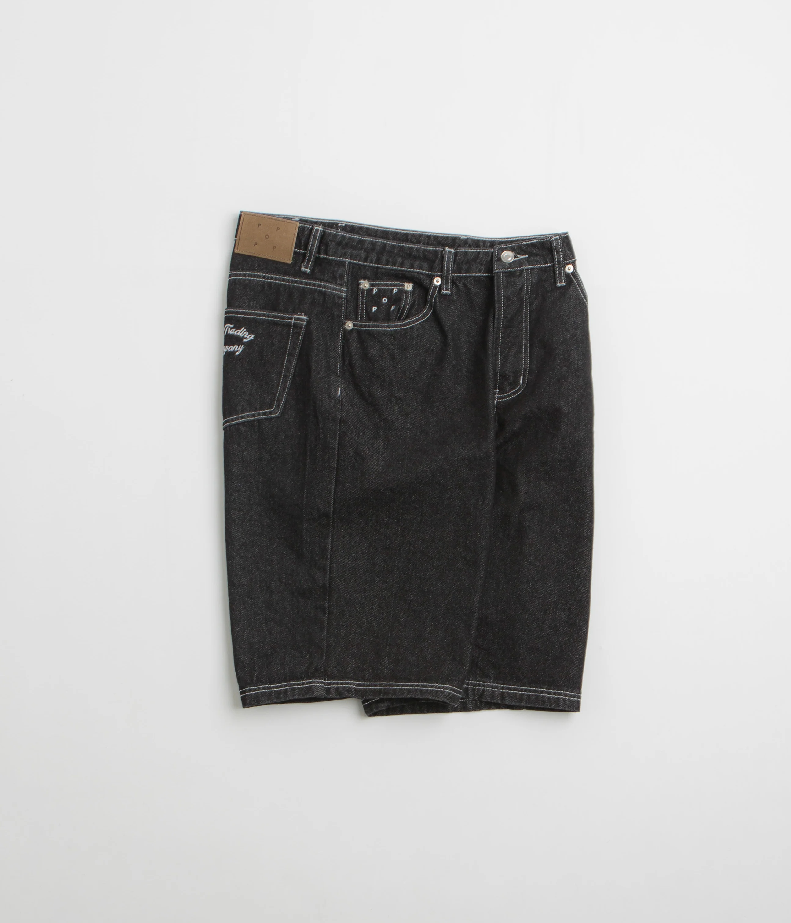 Pop Trading Company Longer DRS Shorts - Black Denim - Image 3