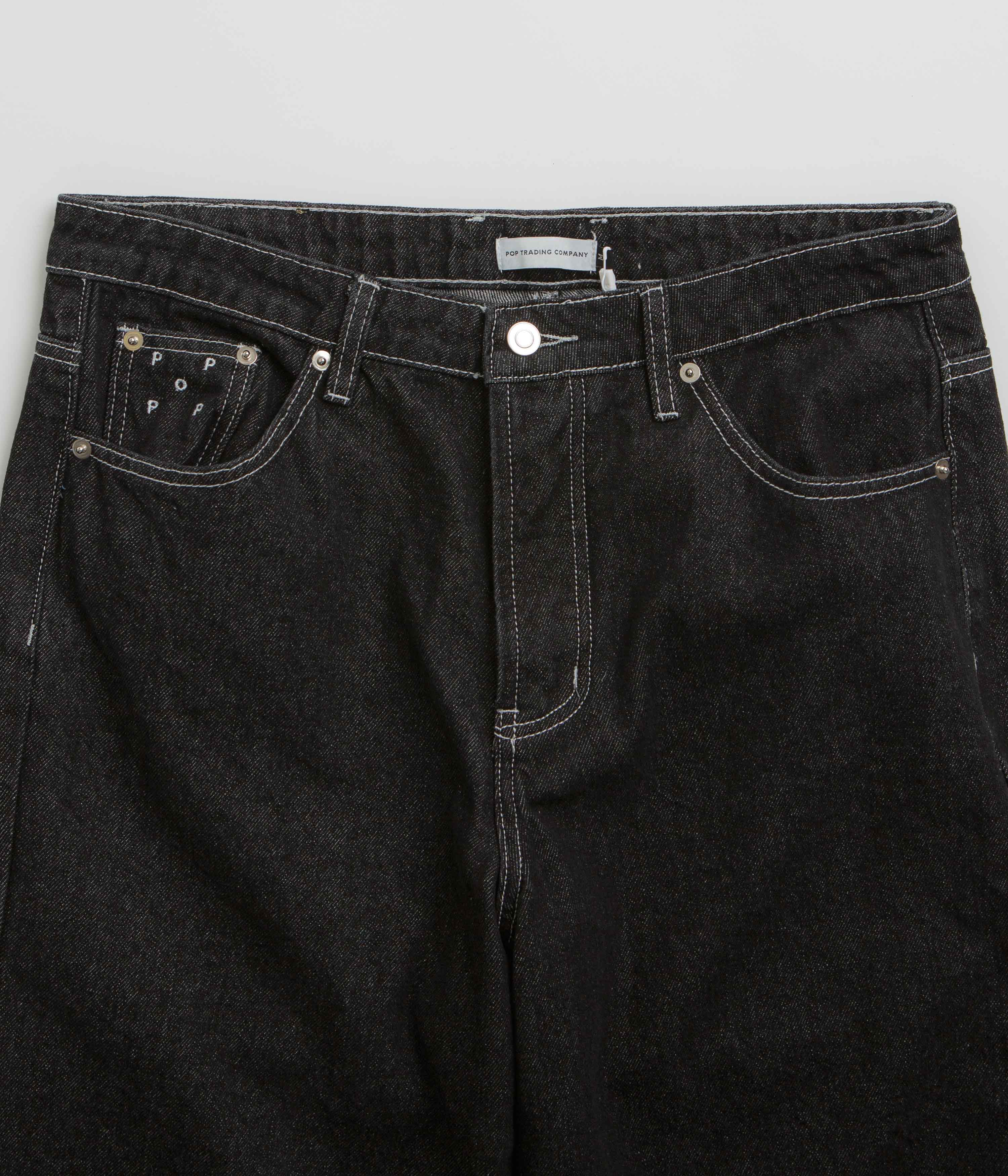 Pop Trading Company Longer DRS Shorts - Black Denim - Image 4