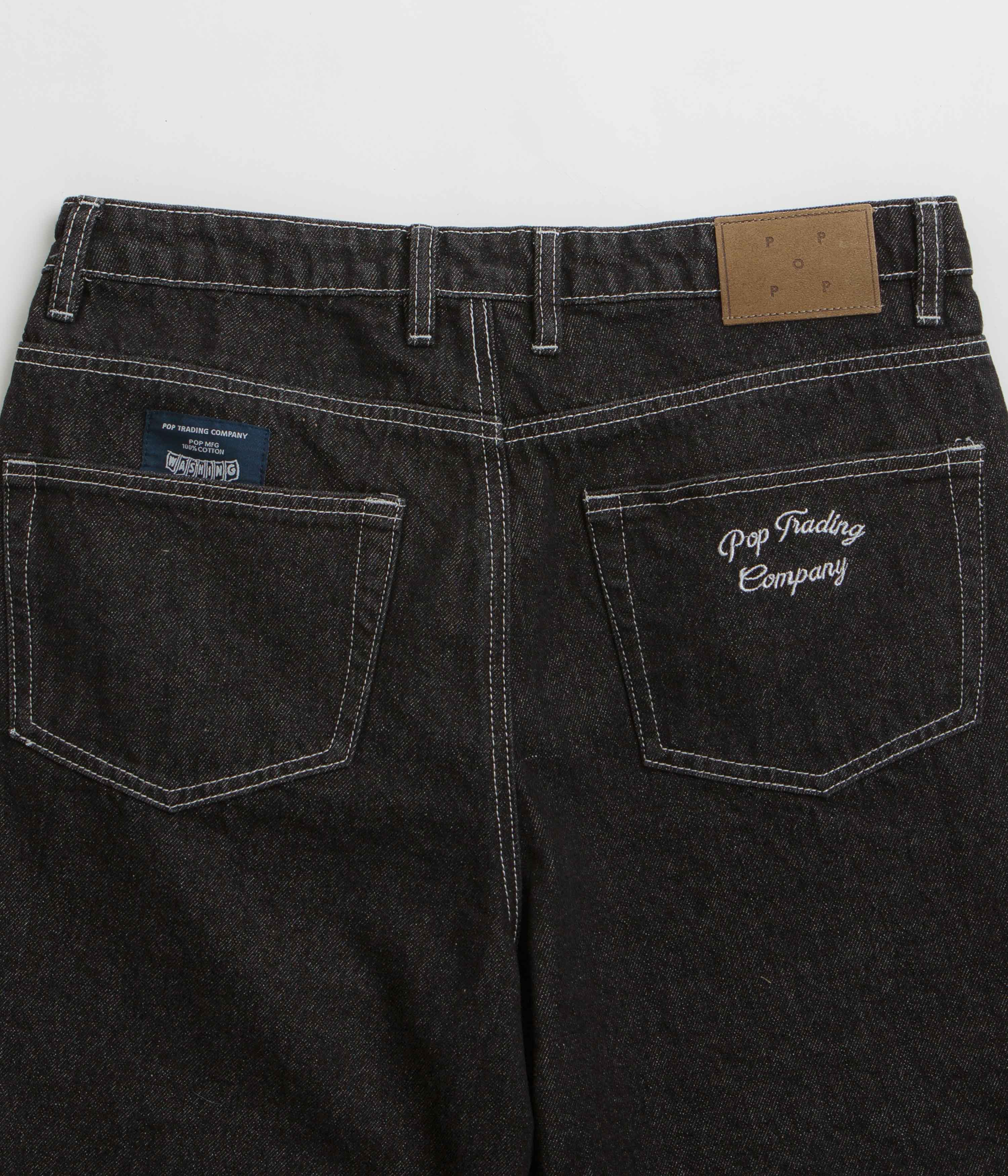 Pop Trading Company Longer DRS Shorts - Black Denim - Image 6