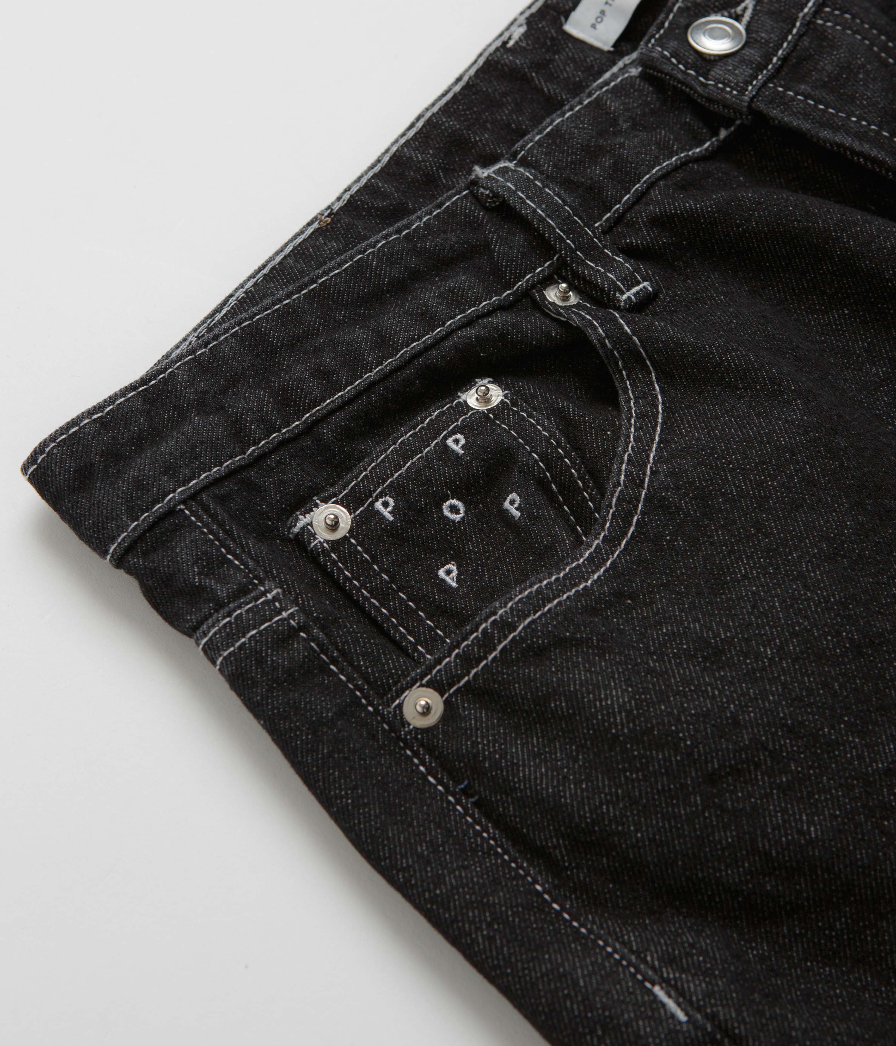 Pop Trading Company Longer DRS Shorts - Black Denim - Image 7