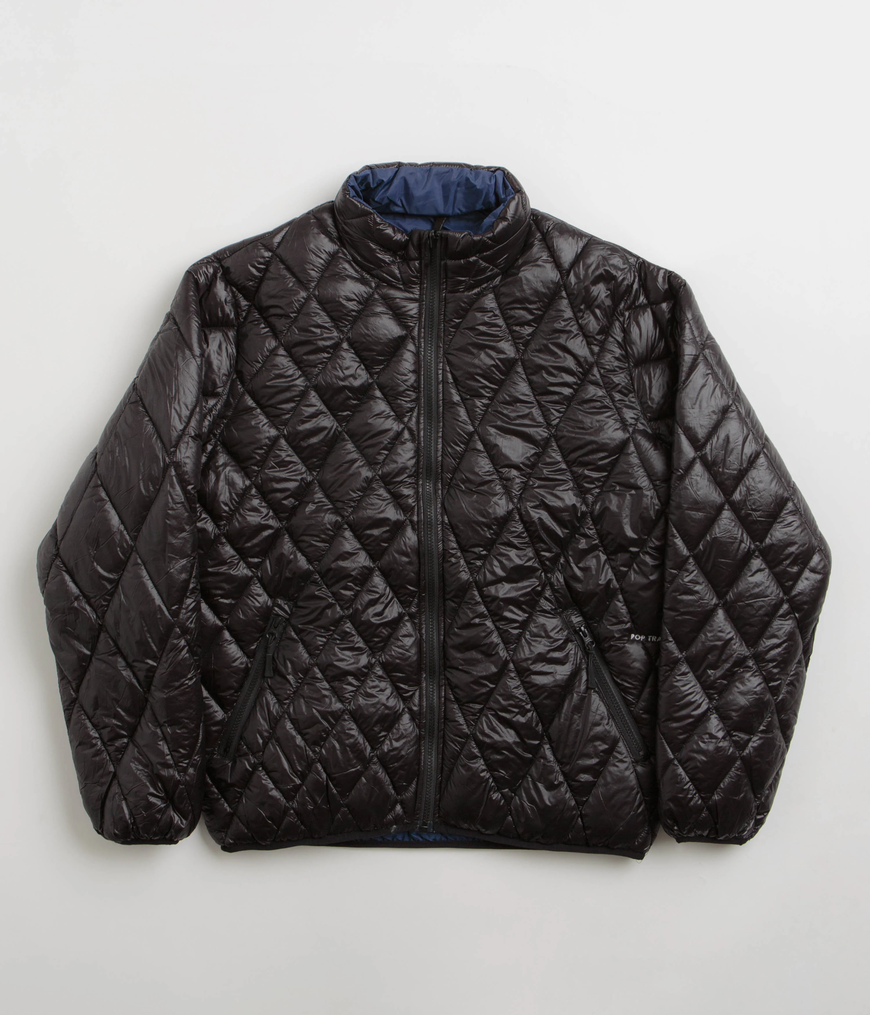 Pop Trading Company Quilted Reversible Jacket - Black - Image 2