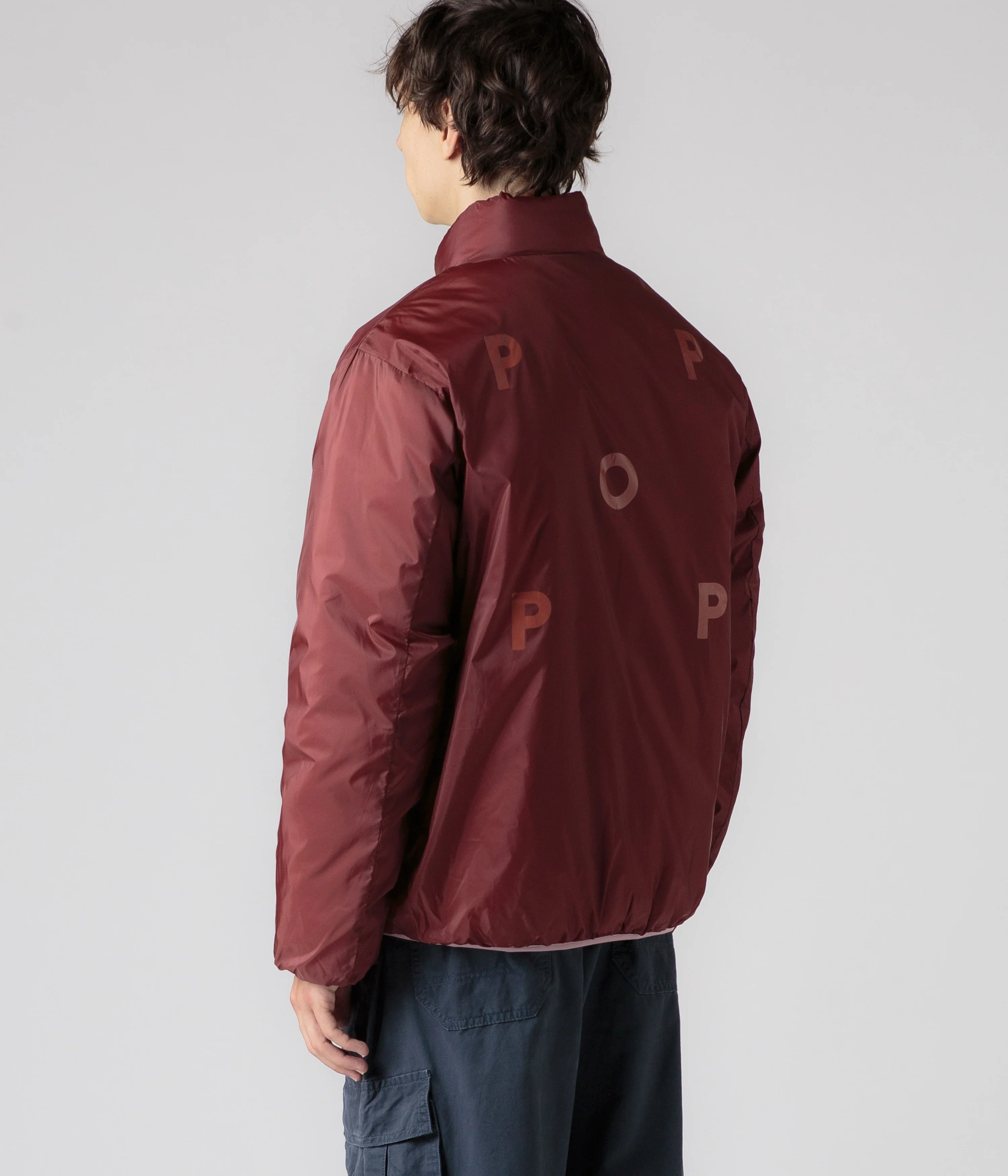 Pop Trading Company Quilted Reversible Puffer Jacket - Mesa Rose / Fired Brick - Image 11