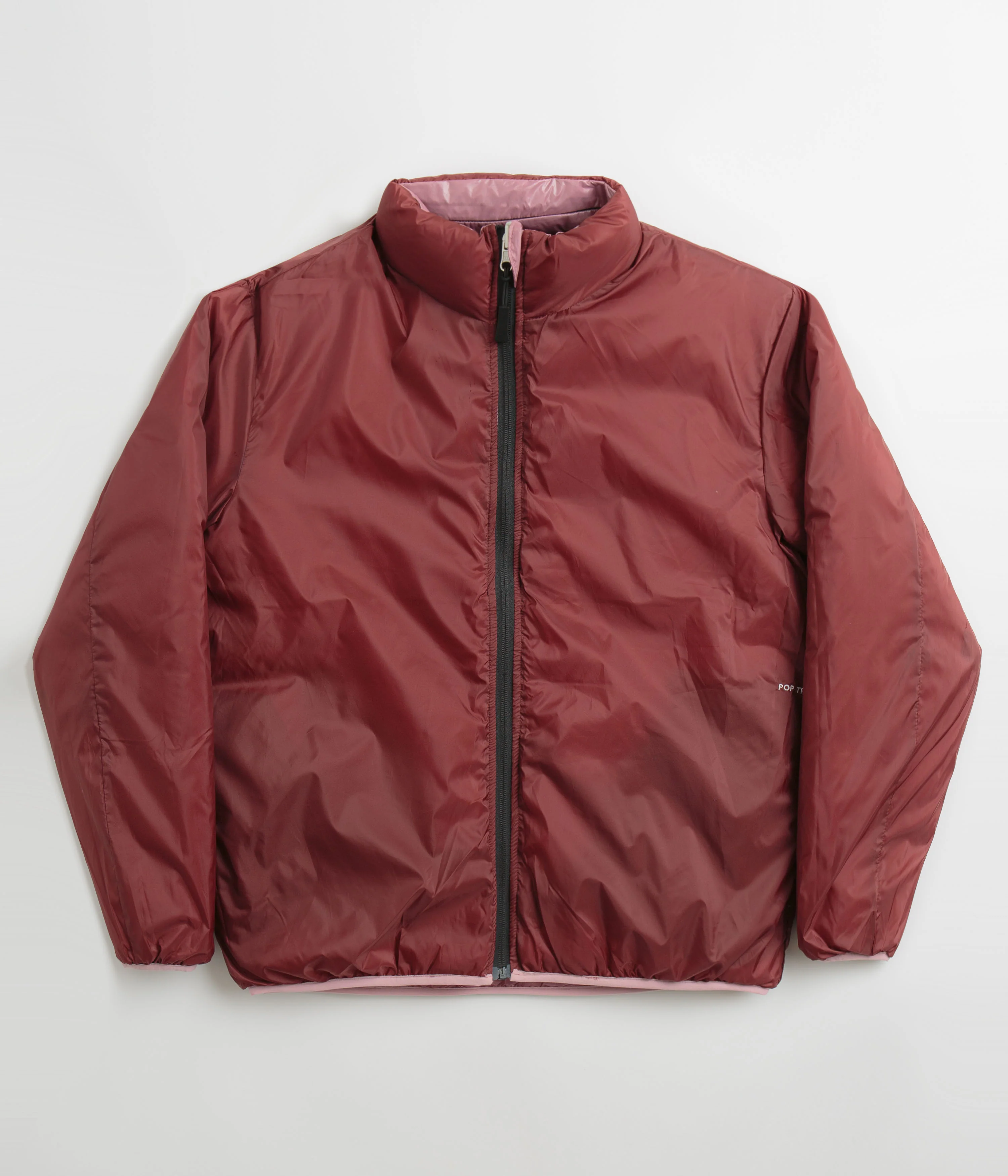 Pop Trading Company Quilted Reversible Puffer Jacket - Mesa Rose / Fired Brick - Image 2