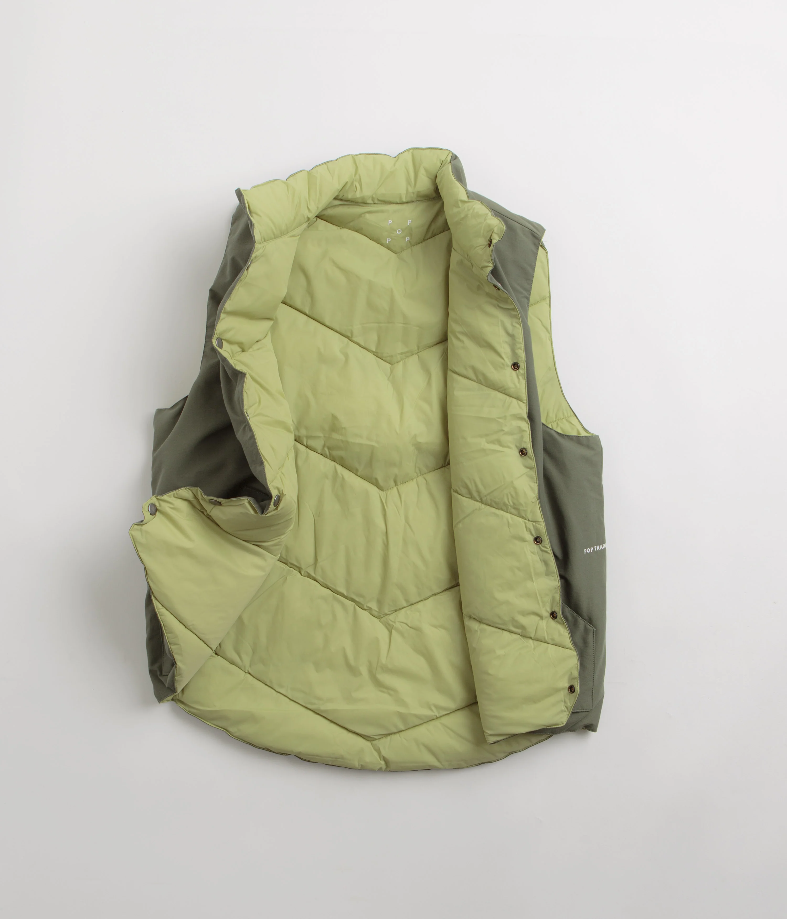Pop Trading Company Quilted Reversible Vest - Four Leaf Clover - Image 2