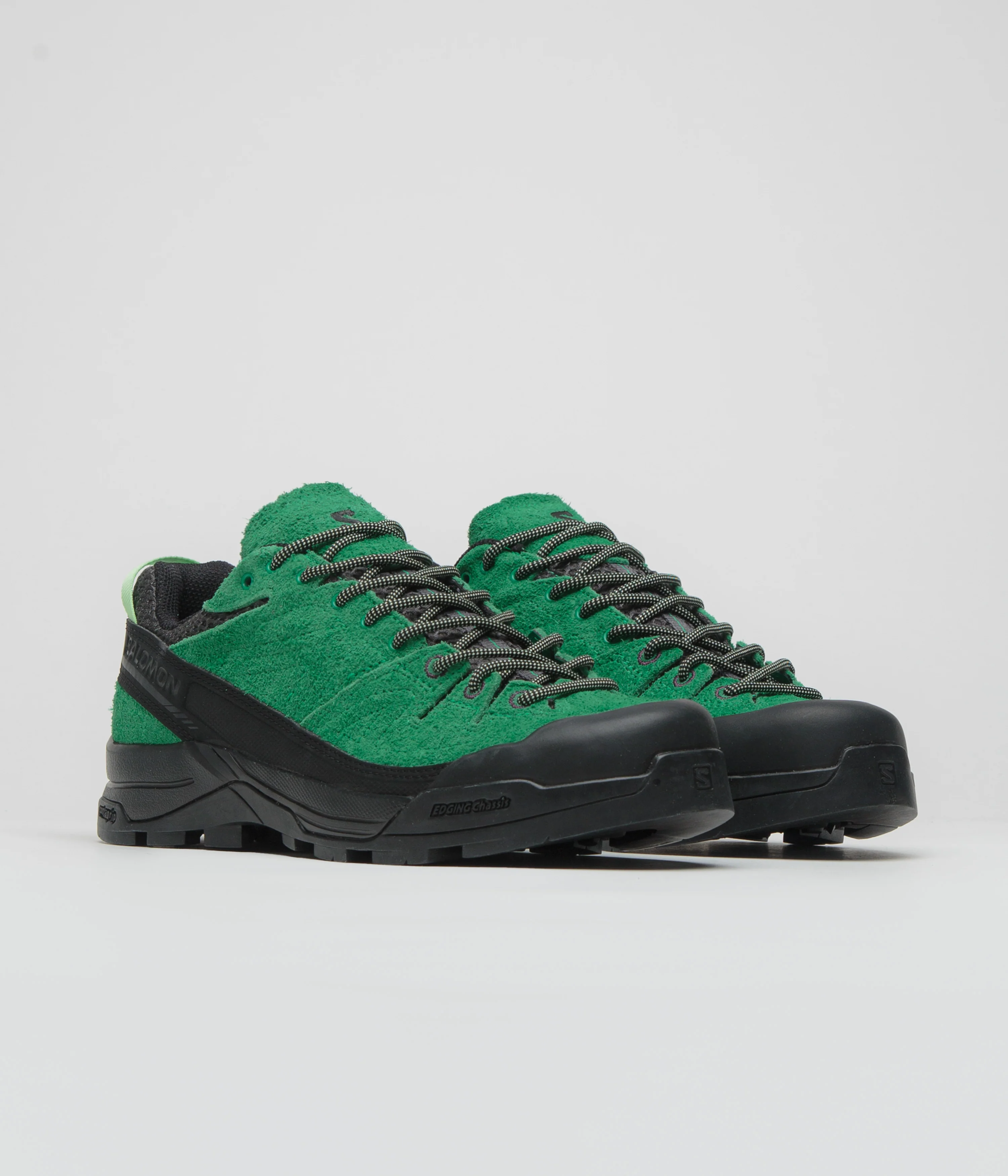 Salomon X-ALP Suede Shoes - Black / Parakeet / Patina Green - Image 2
