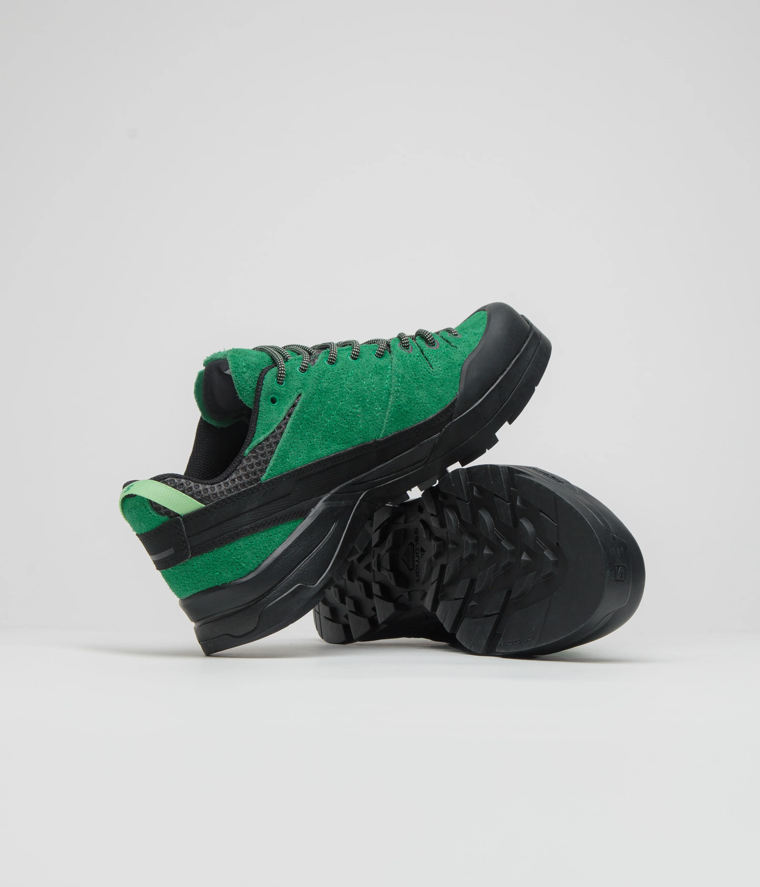 Salomon X-ALP Suede Shoes - Black / Parakeet / Patina Green - Image 5