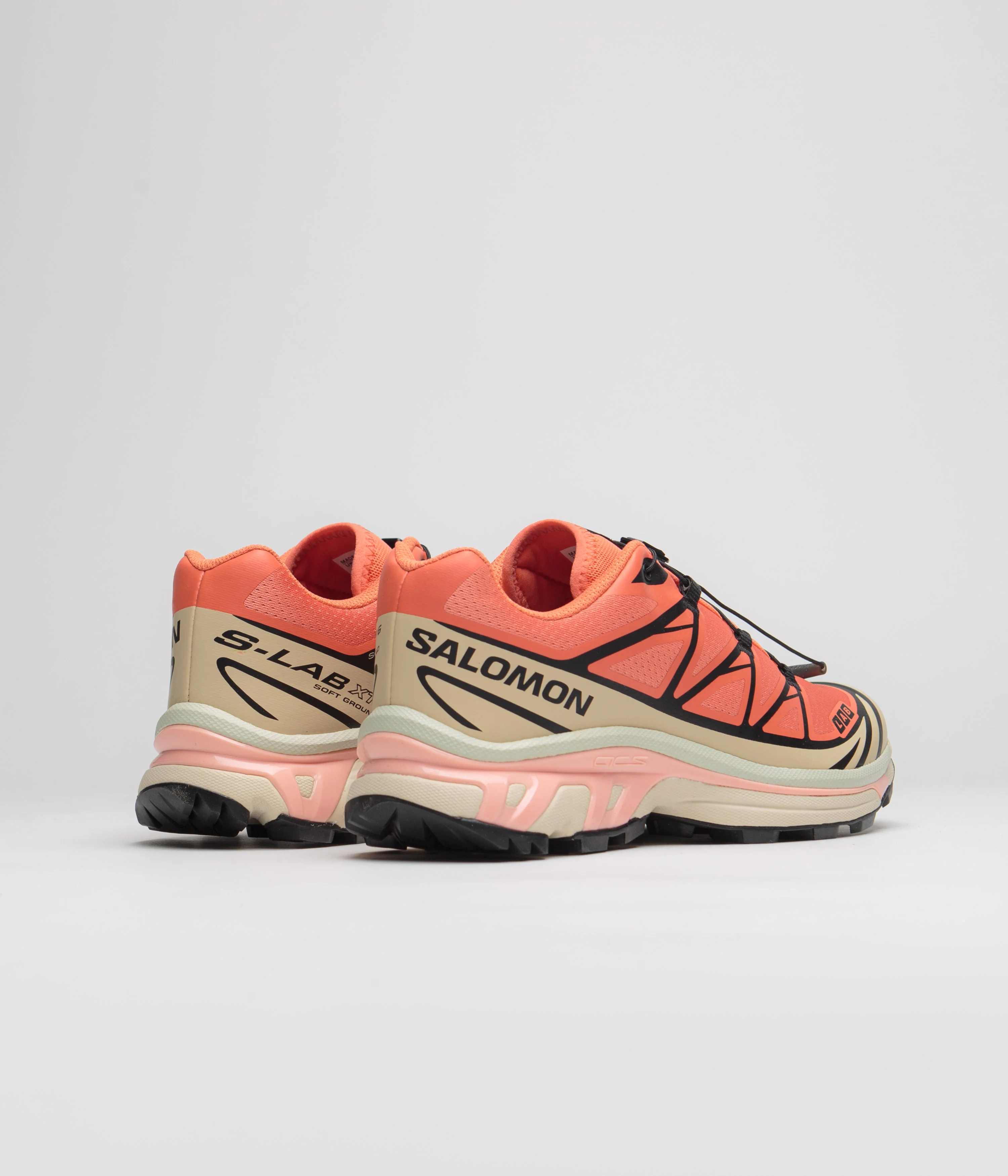 Salomon XT-6 Shoes - Living Coral / Black / Cement - Image 4