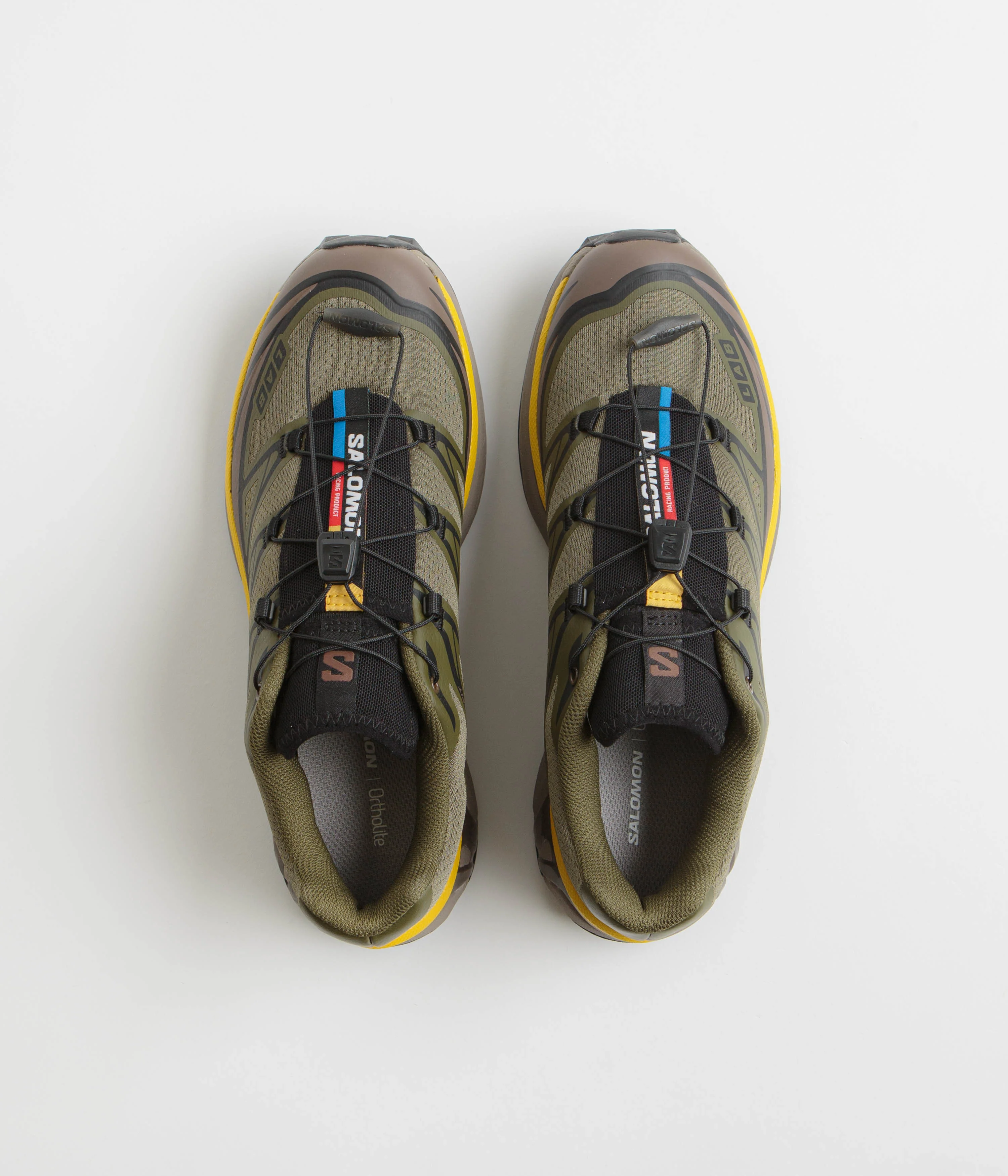 Salomon XT-6 Shoes - Olive Night / Black / Sulphur - Image 7