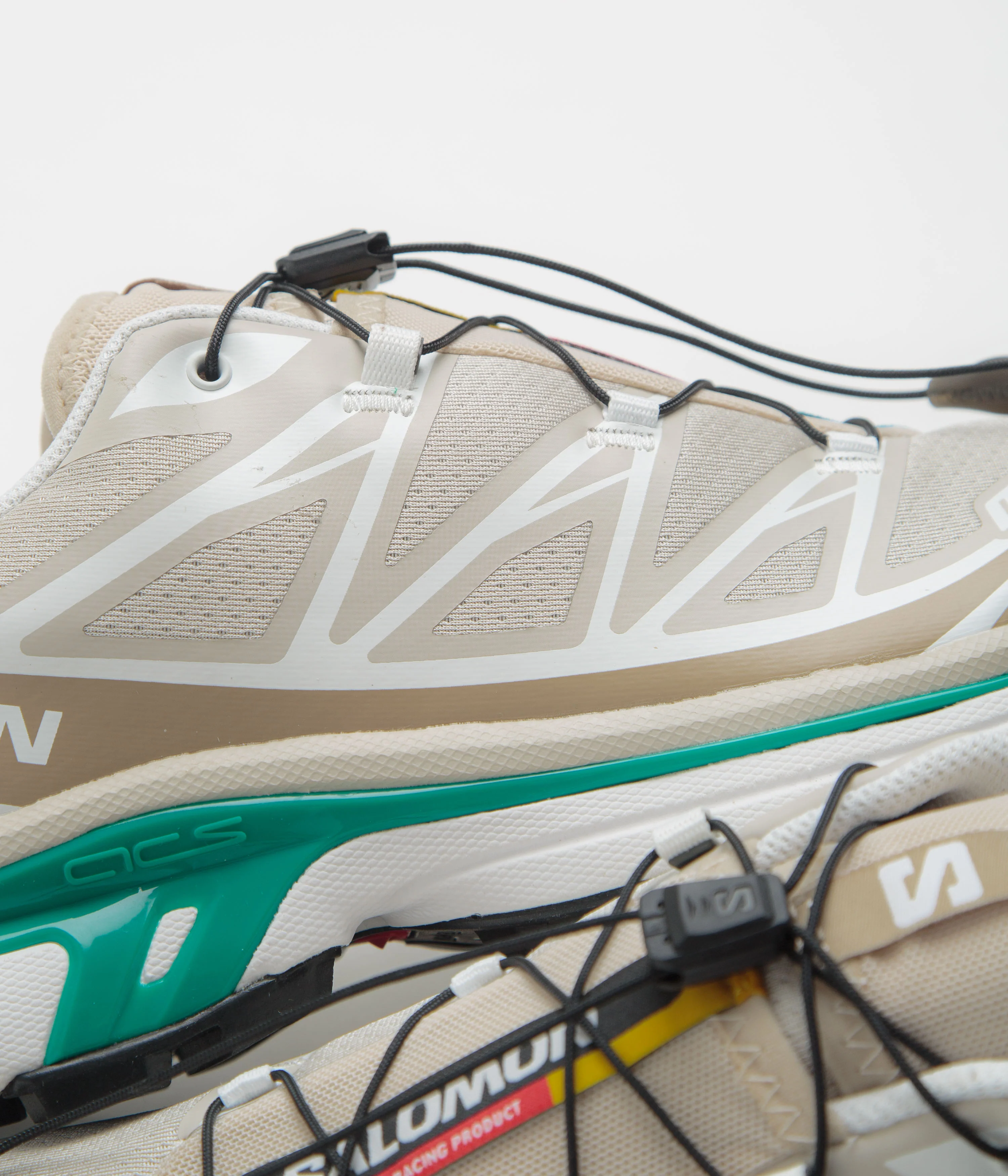 Salomon XT-6 Shoes - Rainy Day / Chinchilla / Dynasty Green - Image 3