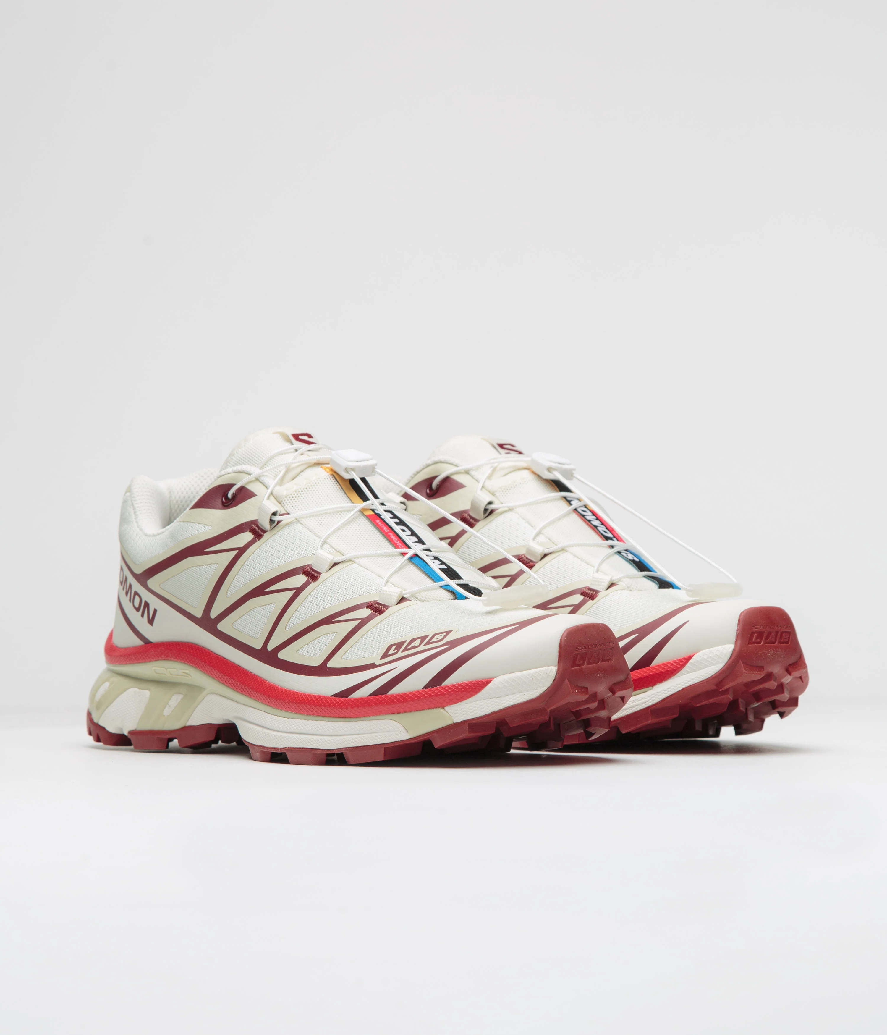 Salomon XT-6 Shoes - Vanilla Ice / Green Haze / Fired Brick - Image 2