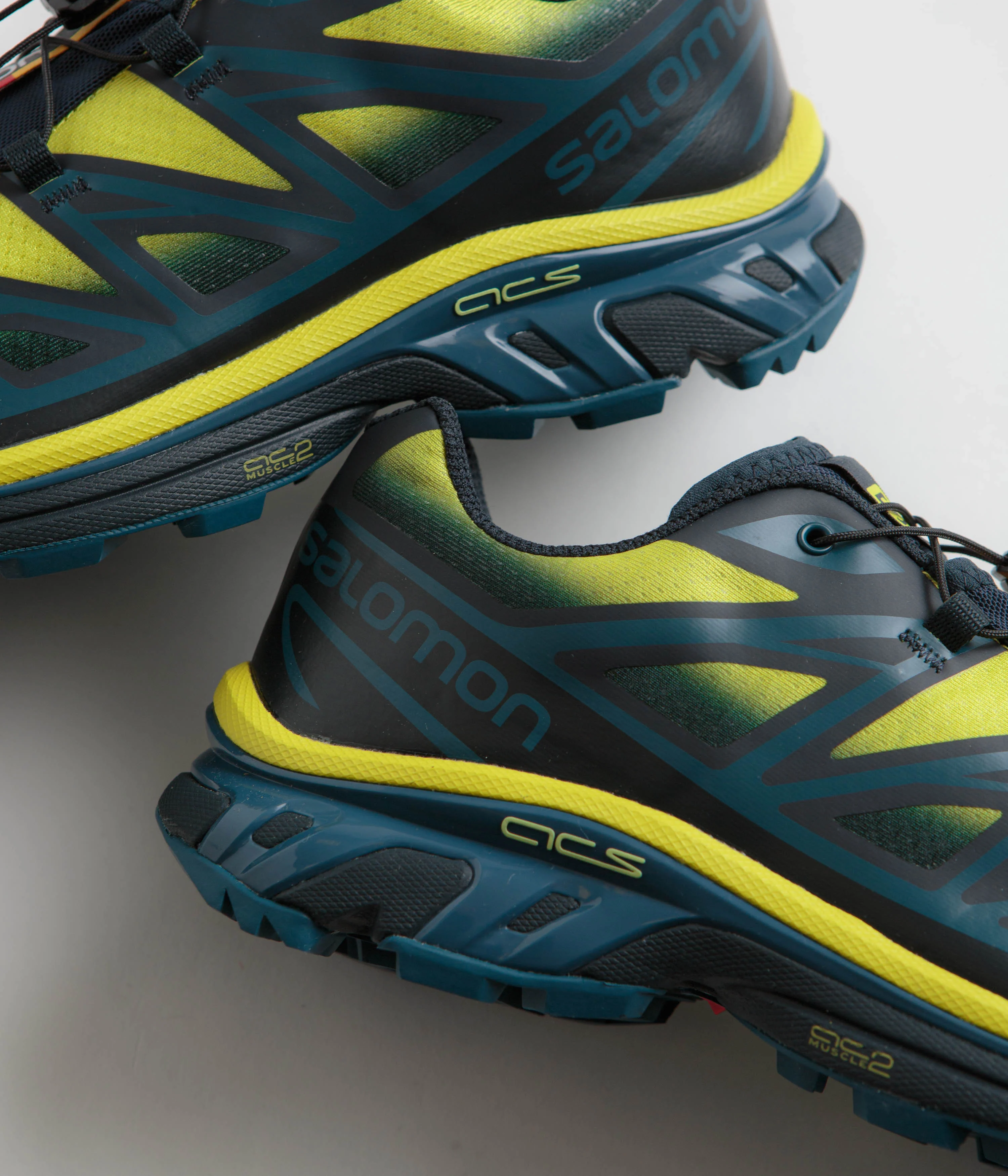 Salomon XT-6 Skyline Shoes - Carbon / Sunny Lime / Sulphur Spring - Image 3