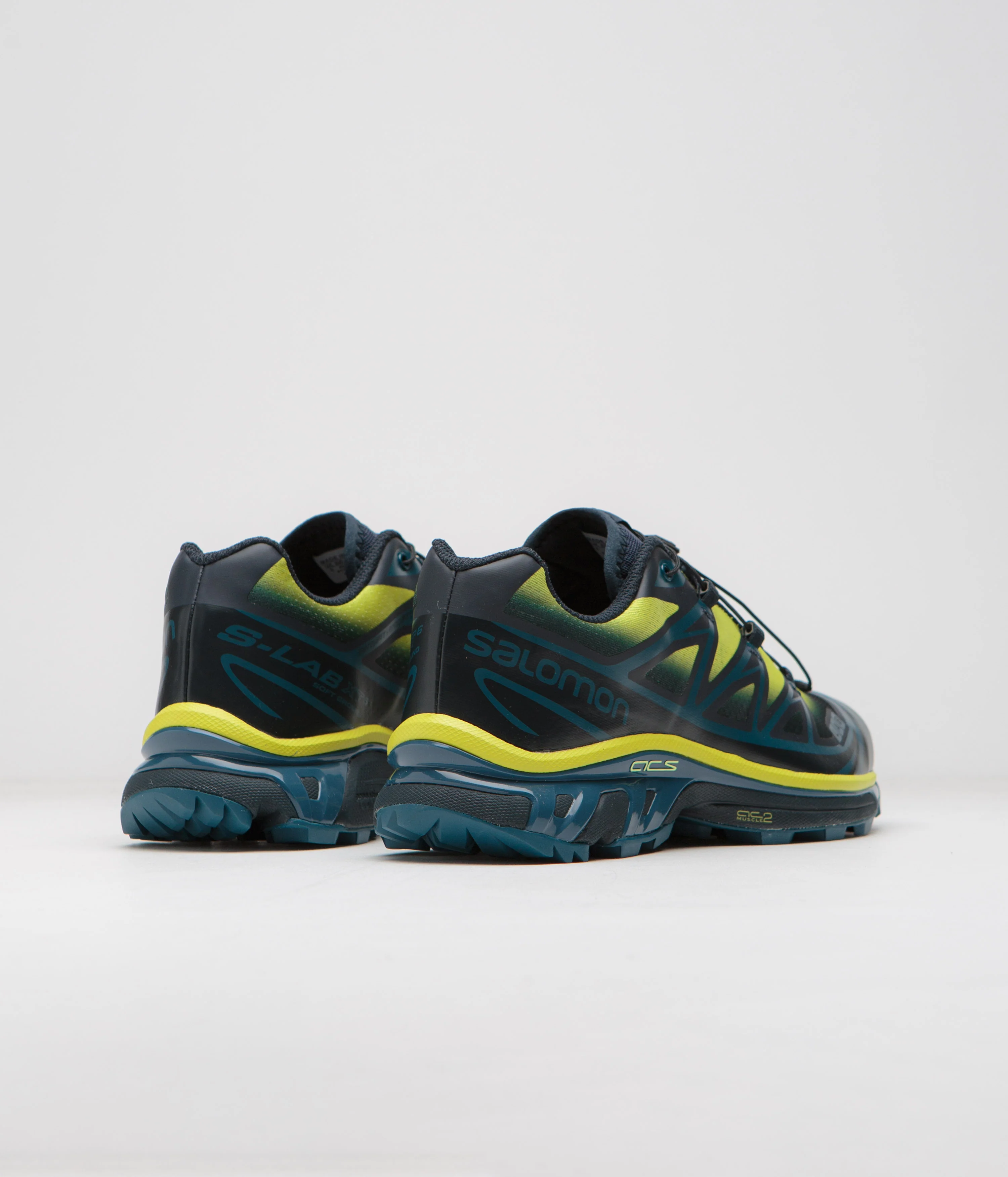 Salomon XT-6 Skyline Shoes - Carbon / Sunny Lime / Sulphur Spring - Image 4