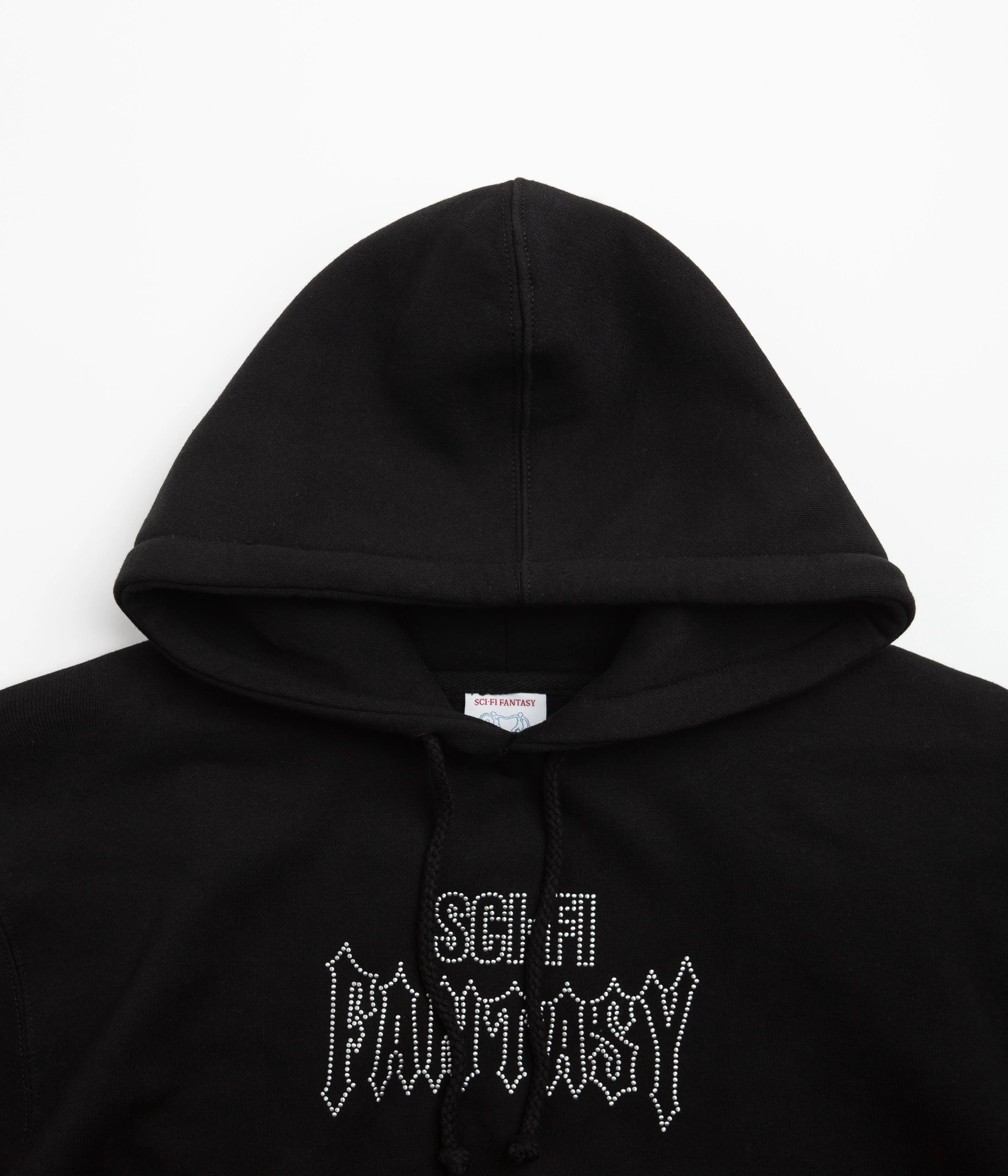 Sci-Fi Fantasy Biker Studded Hoodie - Black - Image 4