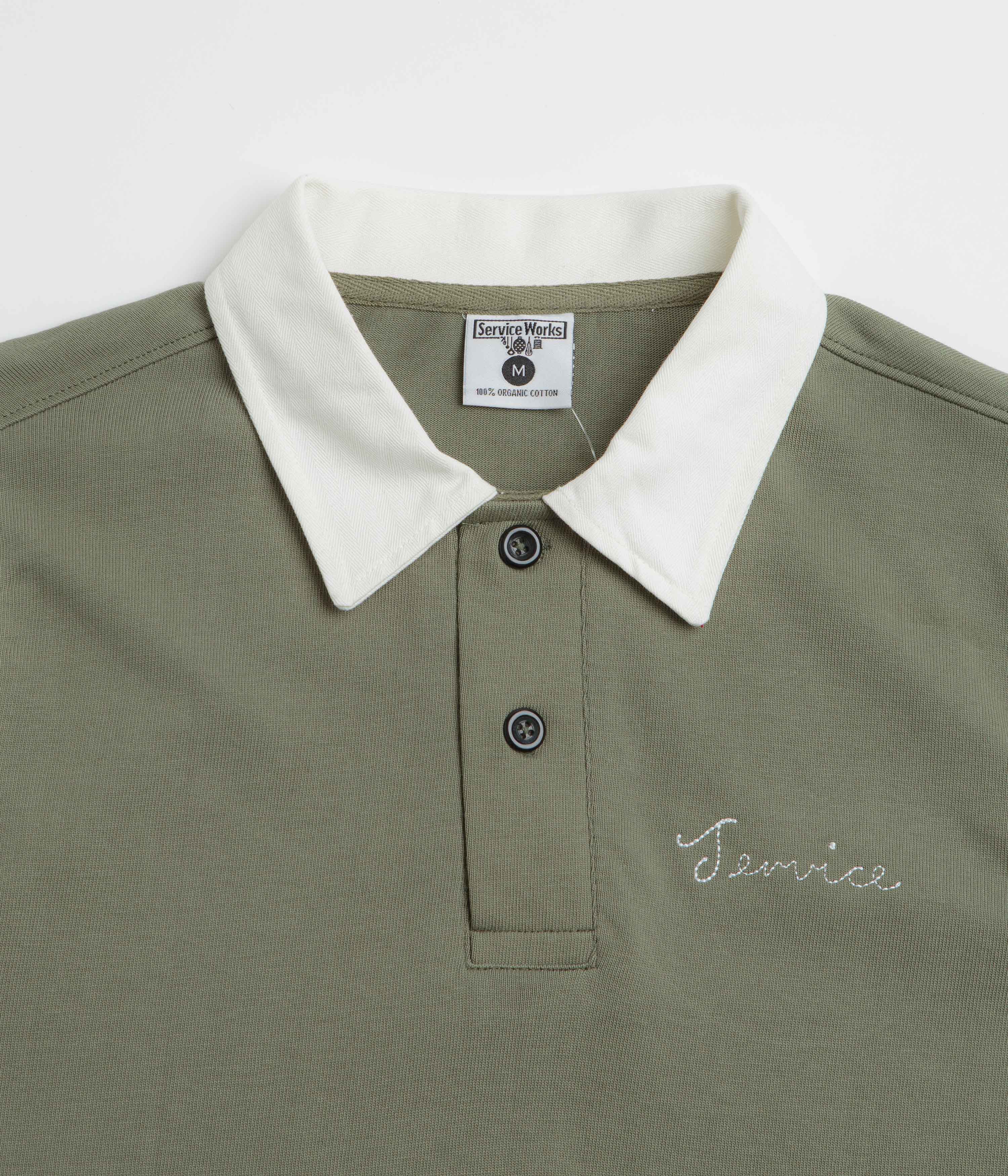 Service Works Bistro Rugby Shirt - Olive - Image 2