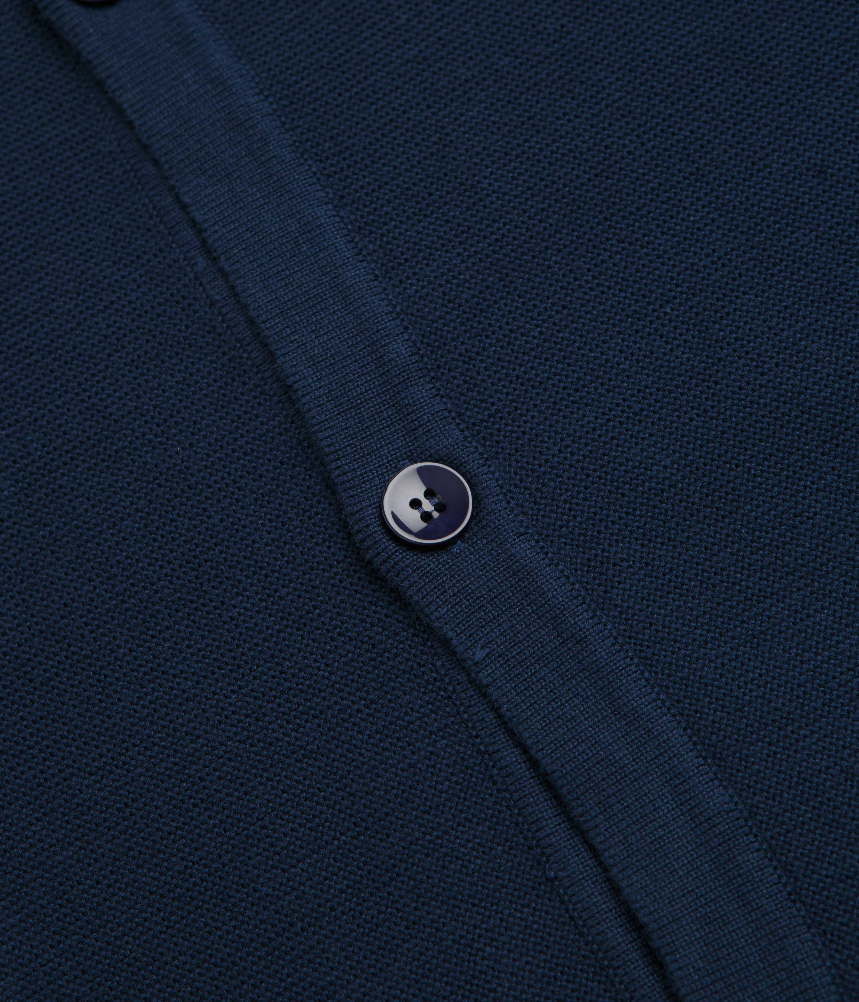 Service Works Blanket Stitch Knit Short Sleeve Shirt - Navy - Image 3