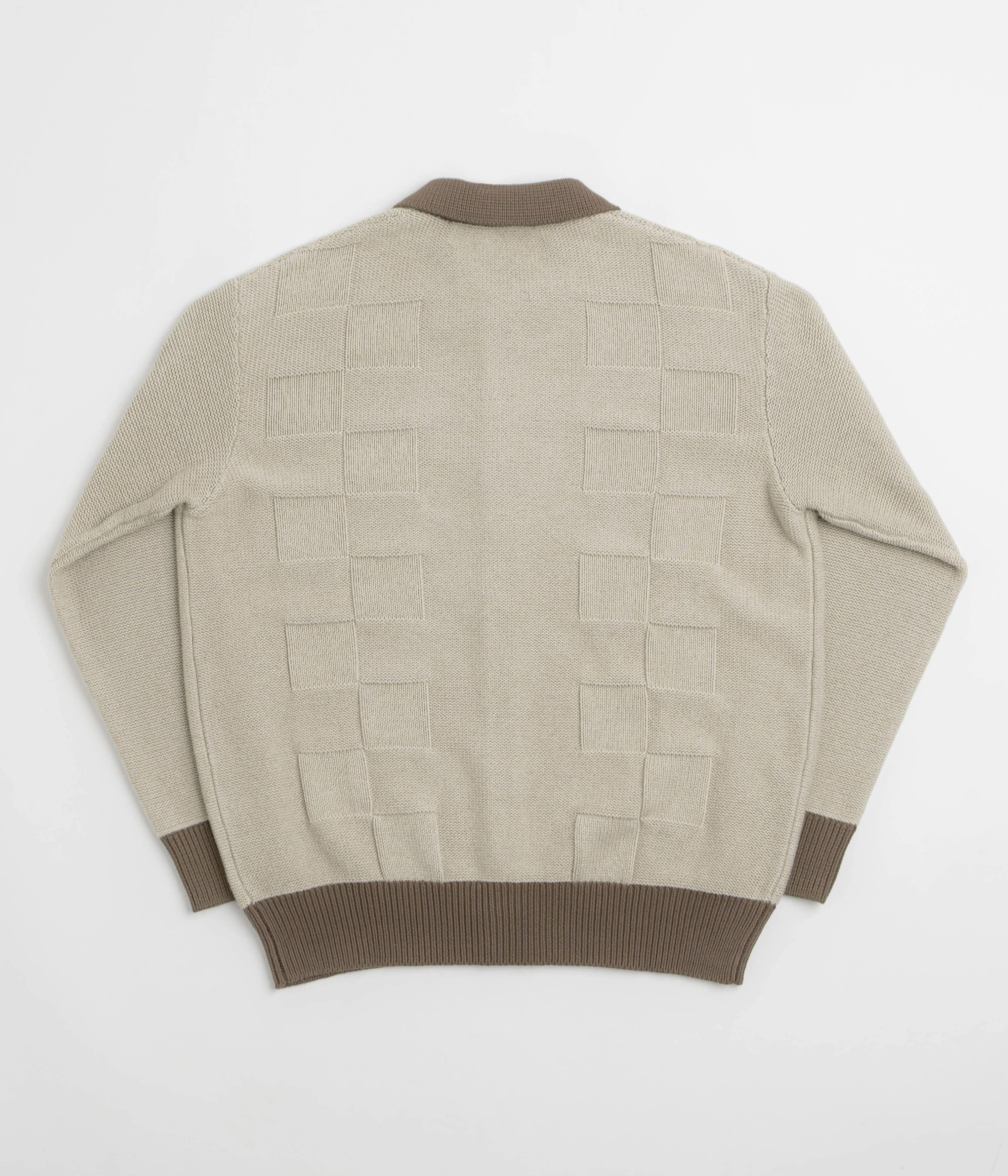 Service Works Check Panel Cardigan - Mushroom - Image 3