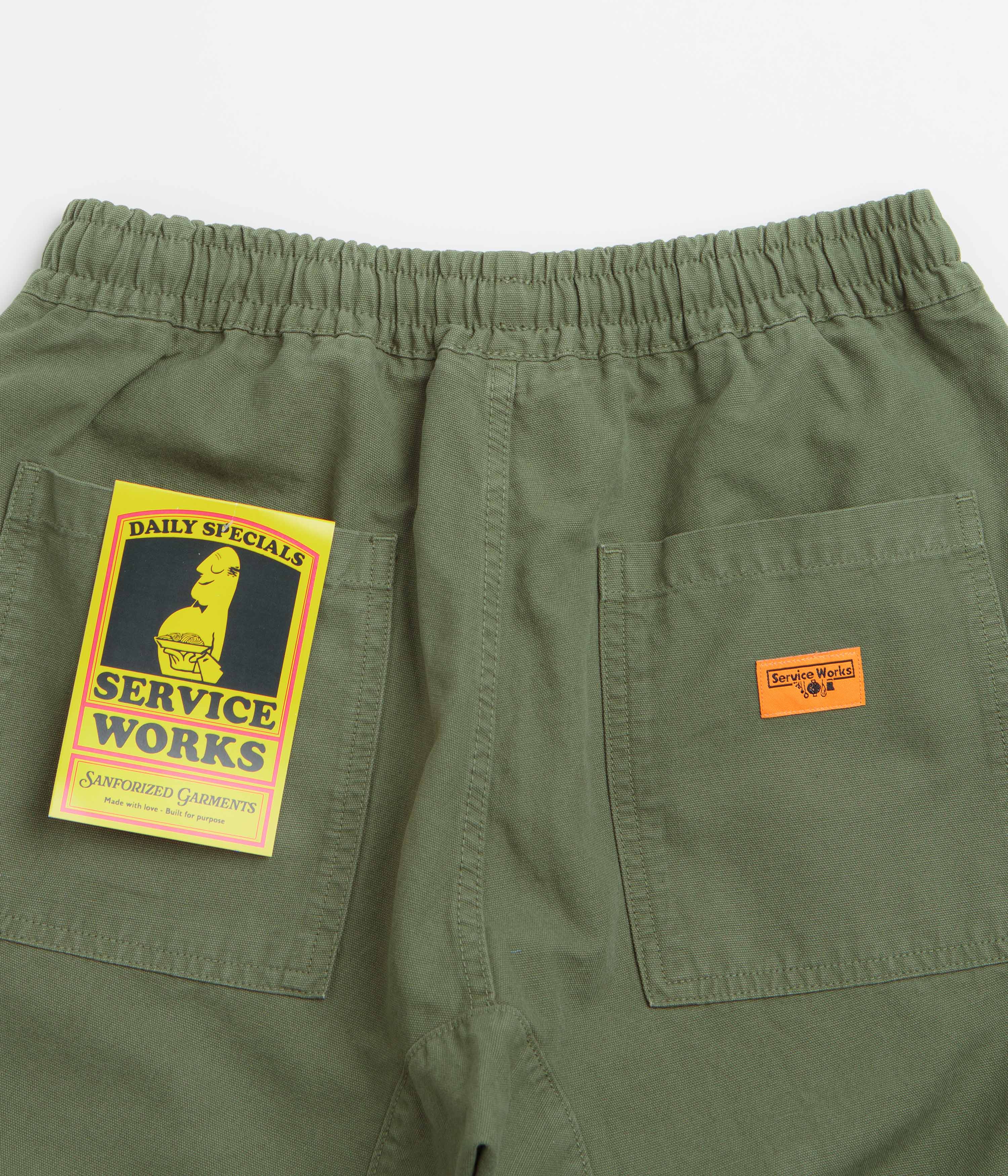 Service Works Classic Chef Shorts - Olive - Image 5