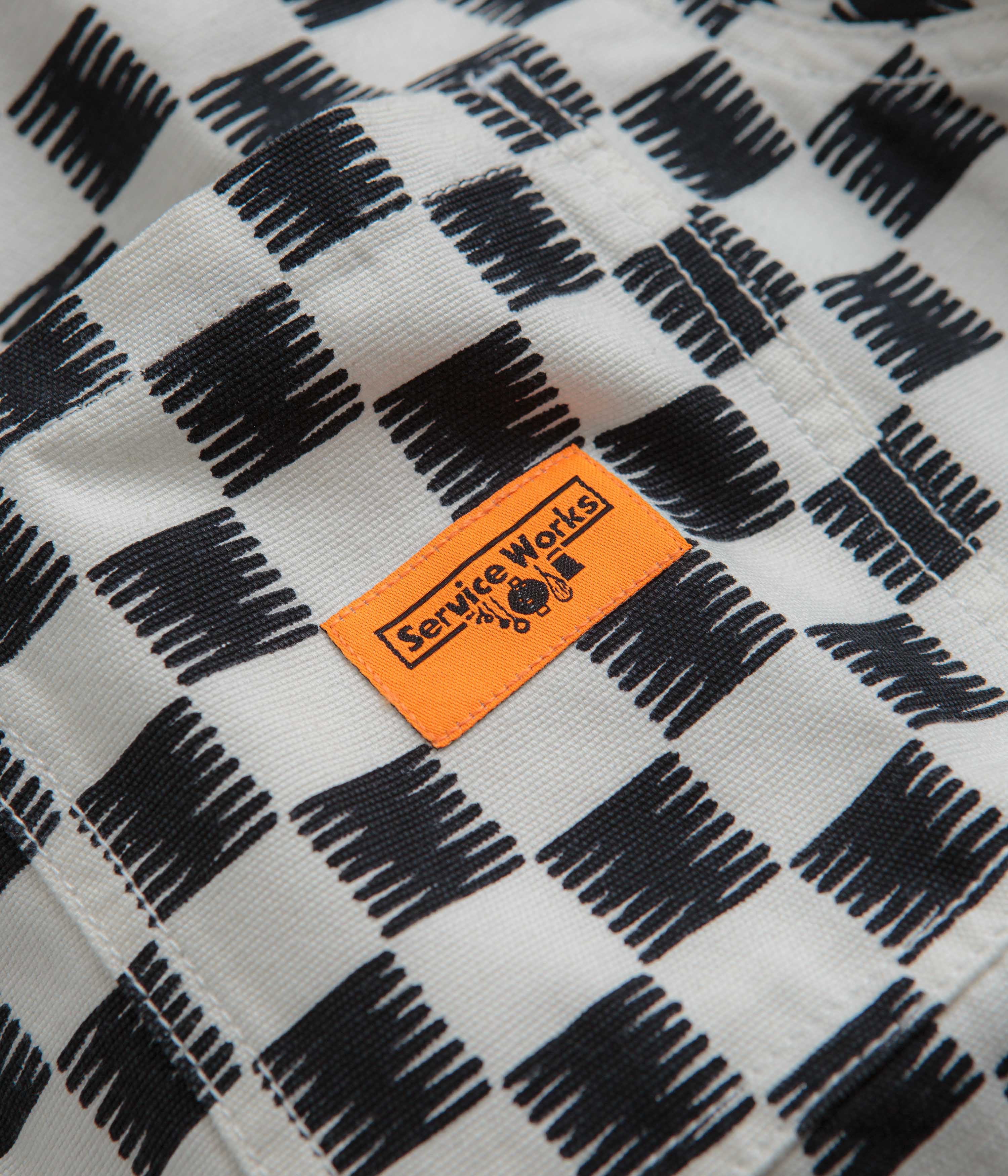 Service Works Coverall Jacket - Black / White Checker - Image 3