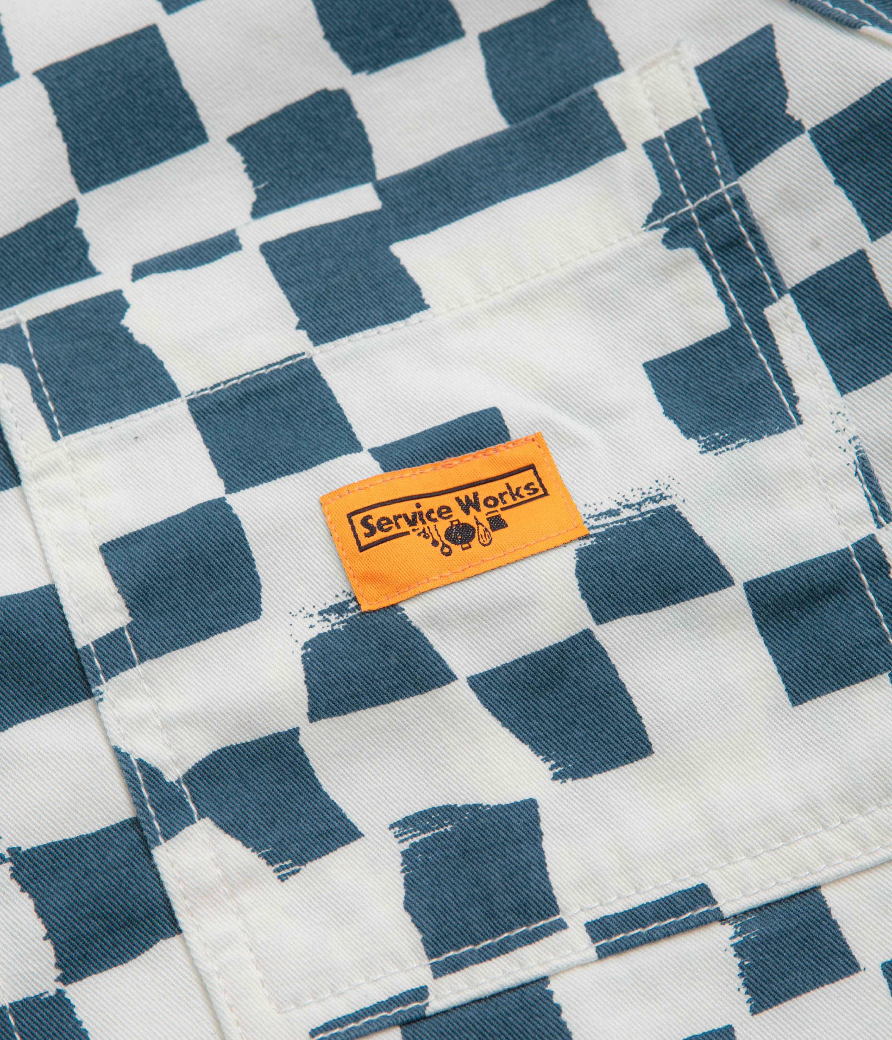 Service Works Drill Printed FOH Jacket - Teal Checker - Image 4