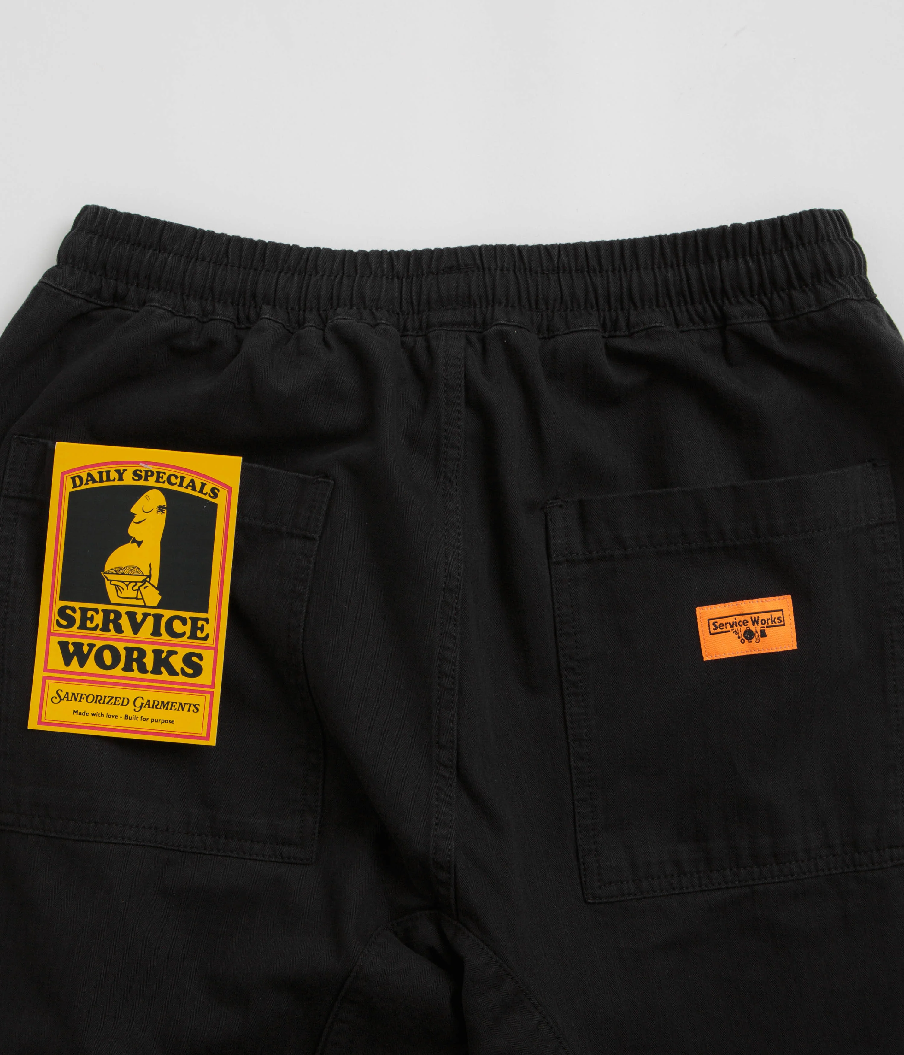 Service Works Herringbone Chef Pants - Black - Image 5