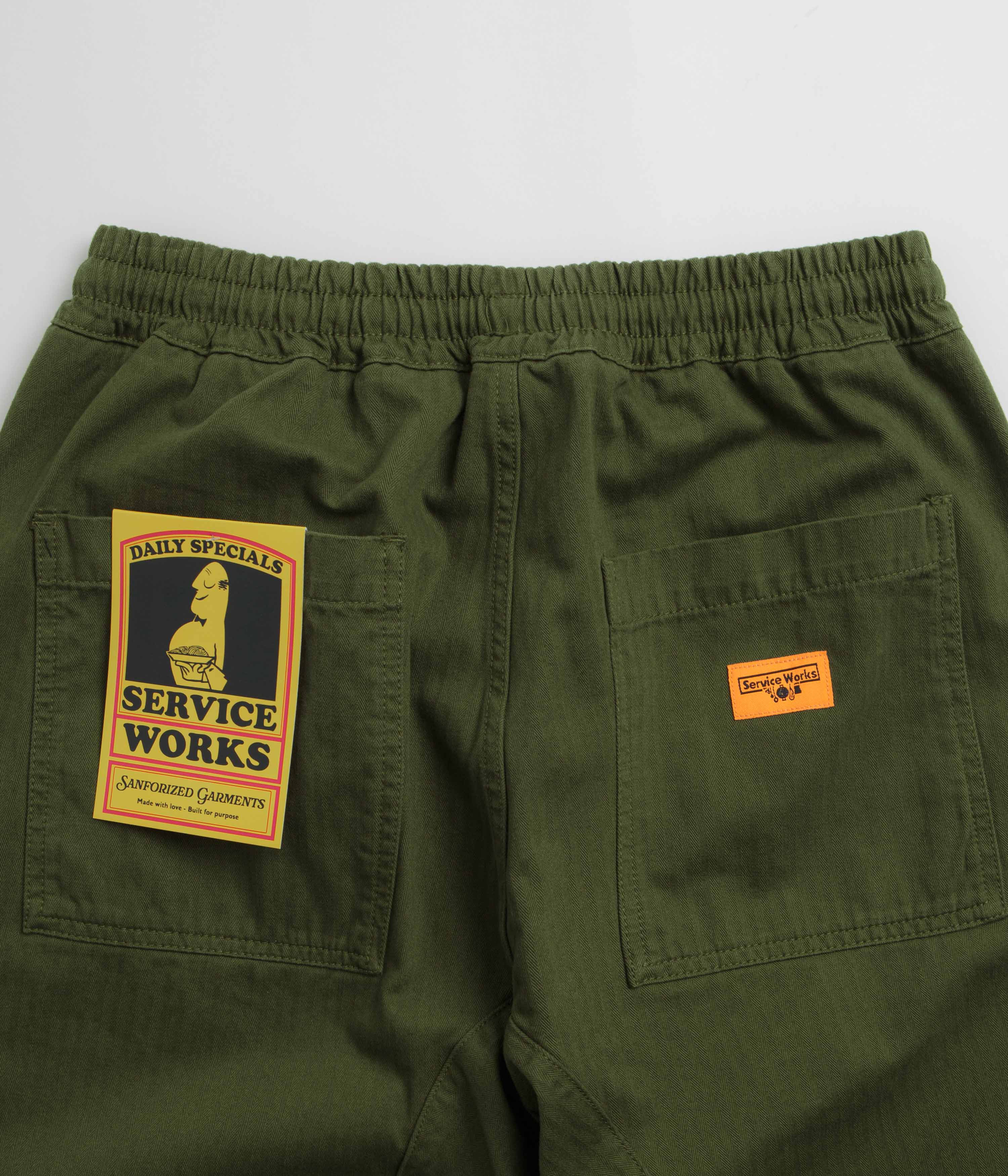 Service Works Herringbone Chef Pants - Pesto - Image 5