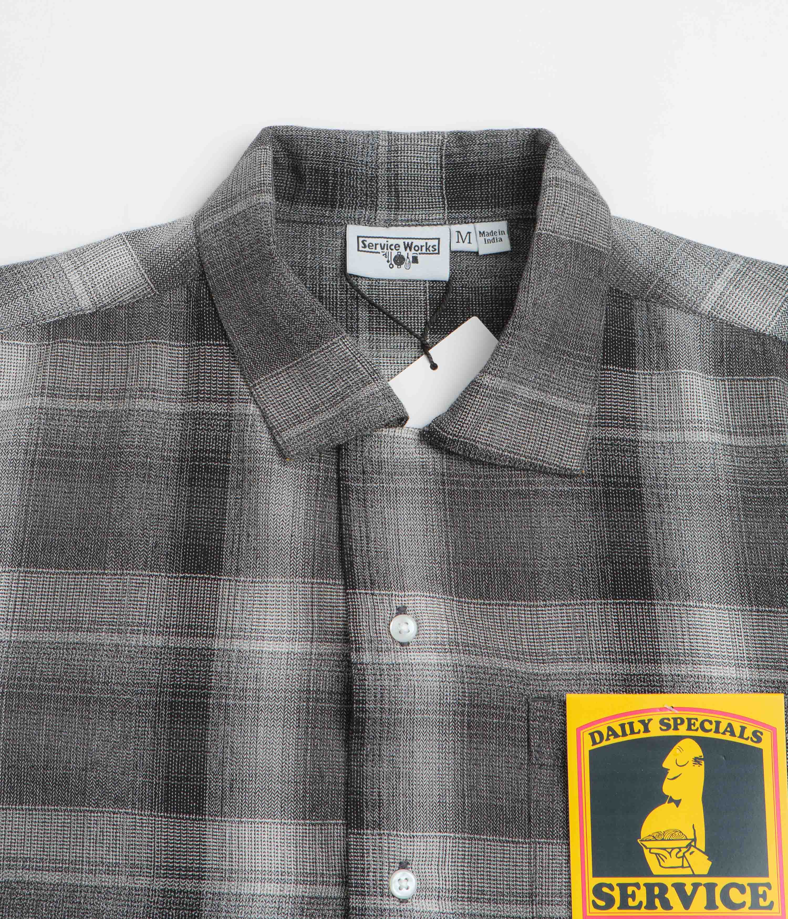 Service Works Plaid Resort Short Sleeve Shirt - Black - Image 2