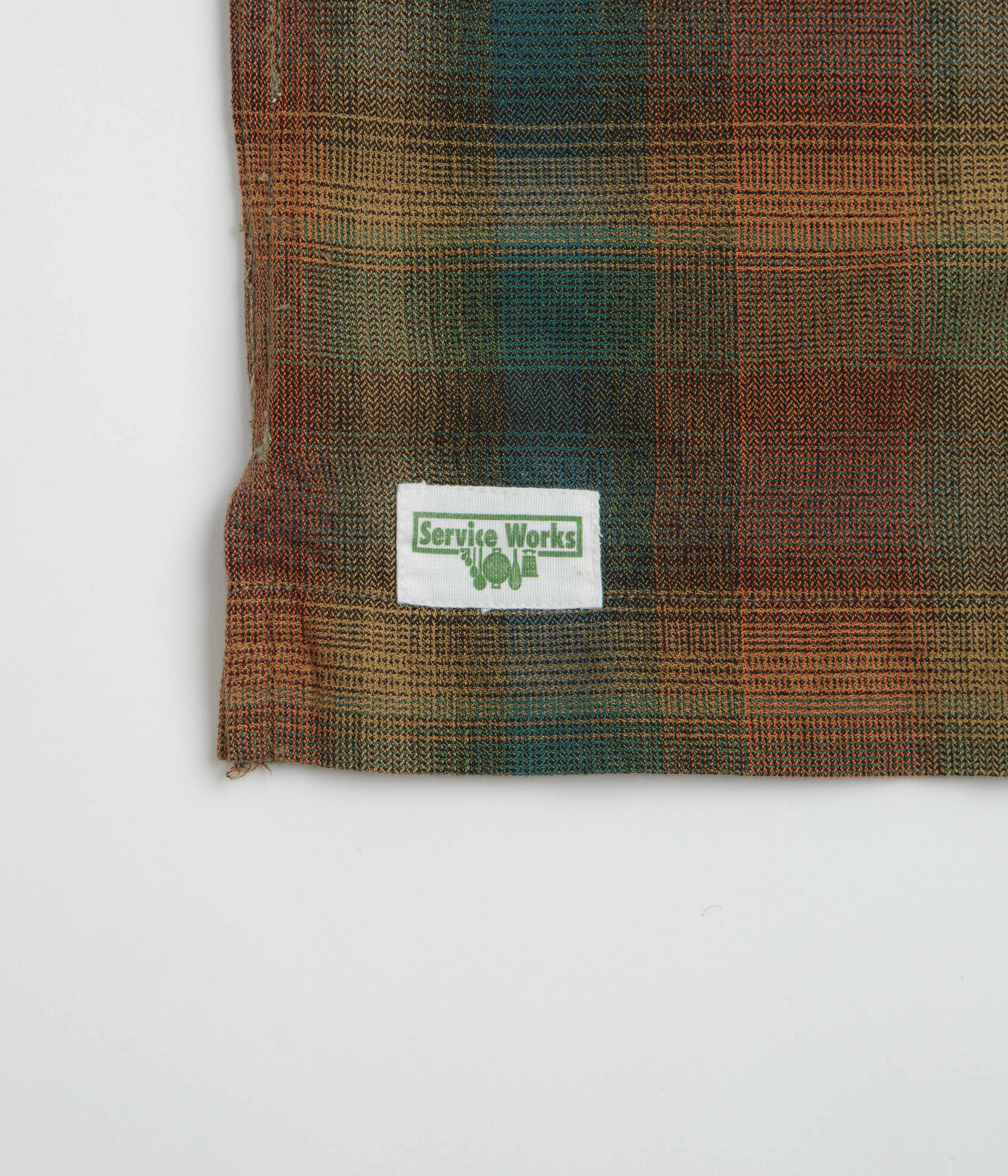 Service Works Plaid Resort Short Sleeve Shirt - Brown - Image 4