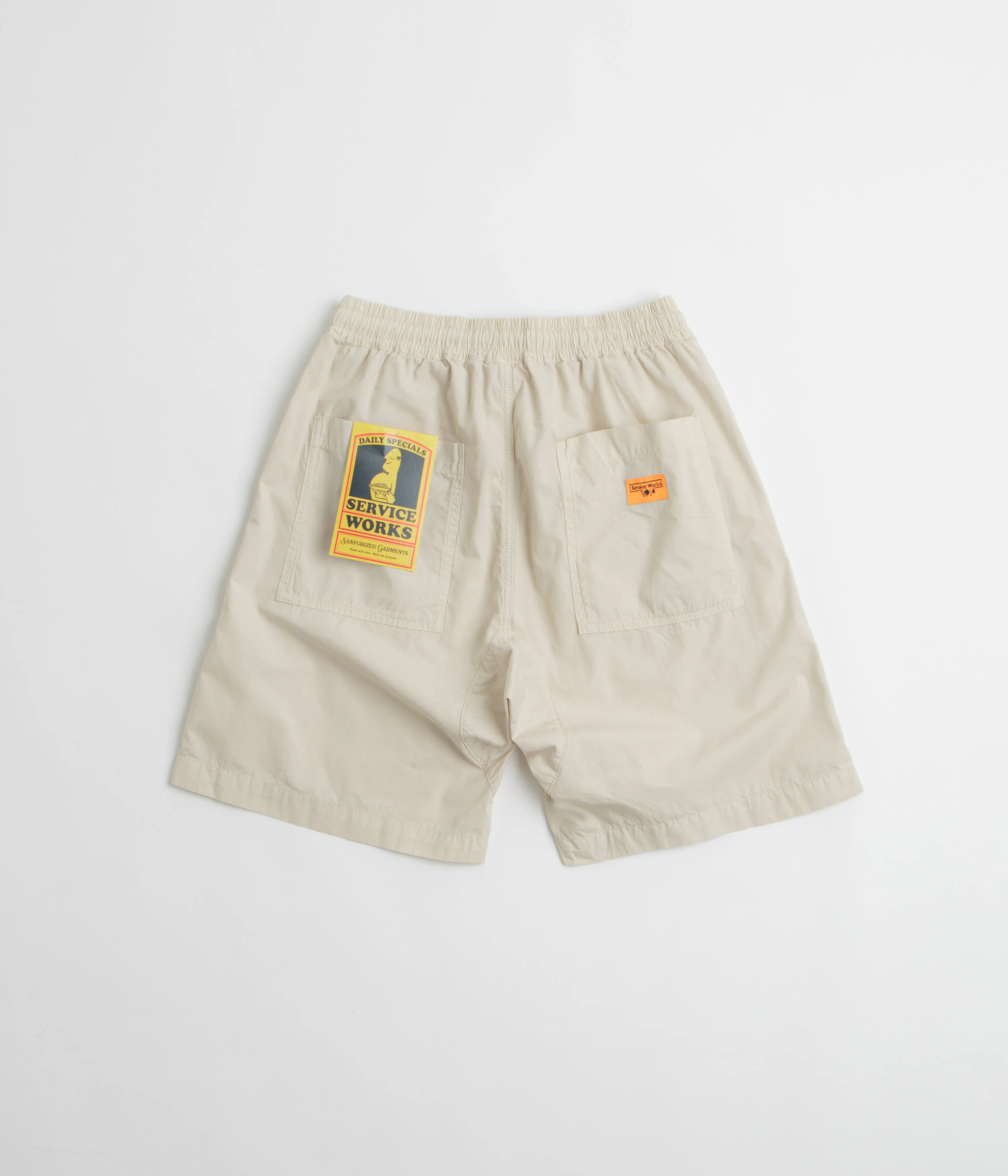 Service Works Poplin Chef Shorts - White Oak - Image 4
