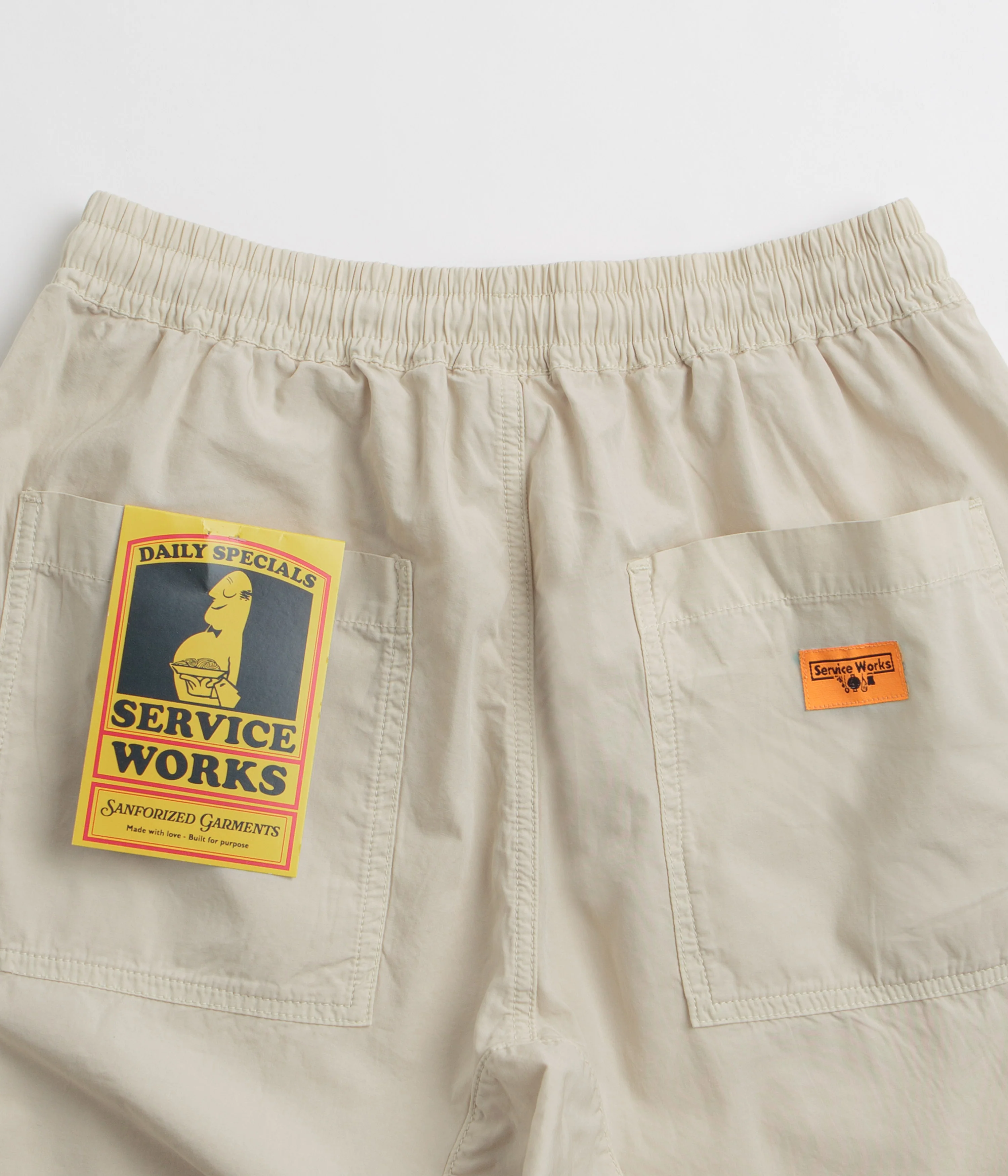 Service Works Poplin Chef Shorts - White Oak - Image 6