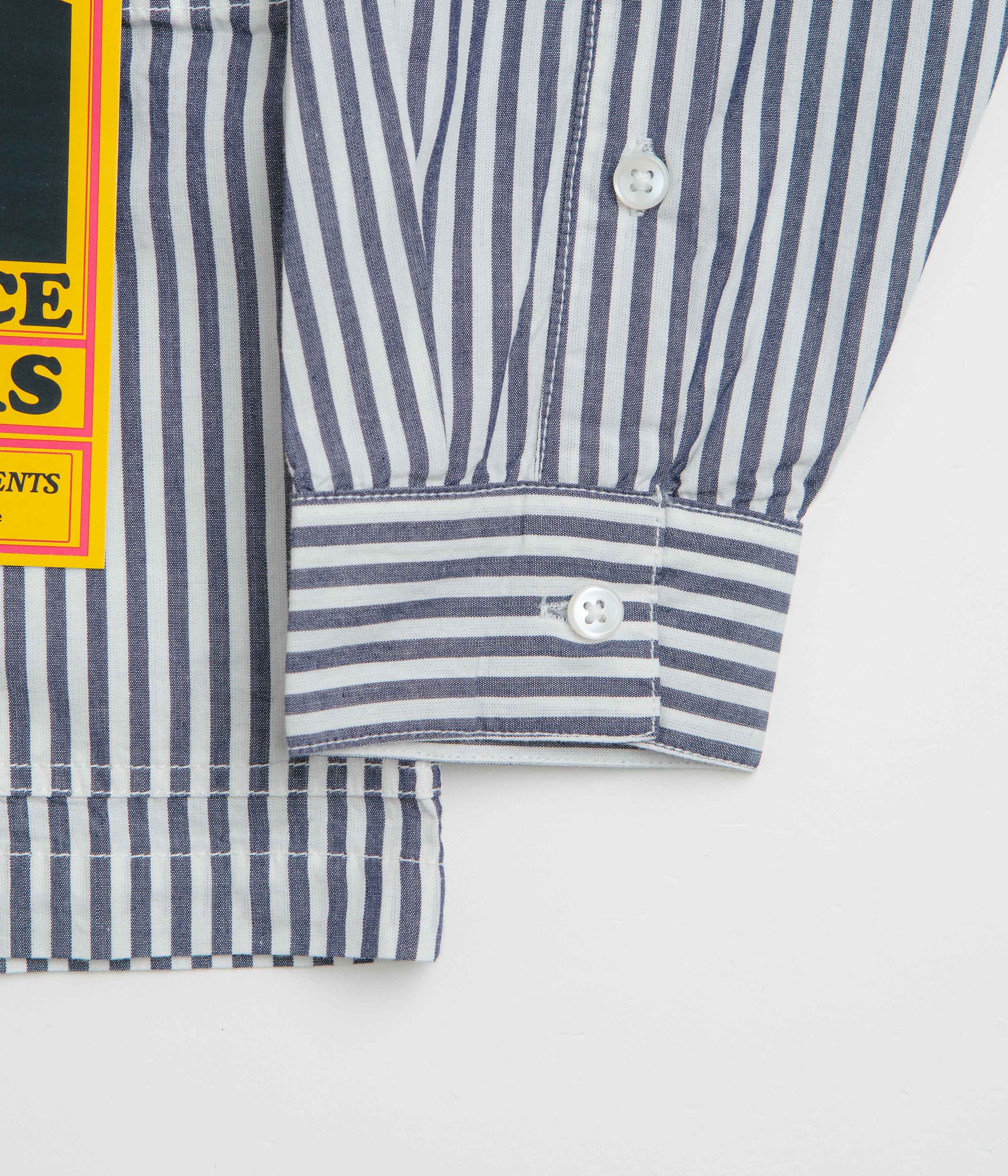 Service Works Poplin Stripe Waiter Shirt - Royal - Image 4