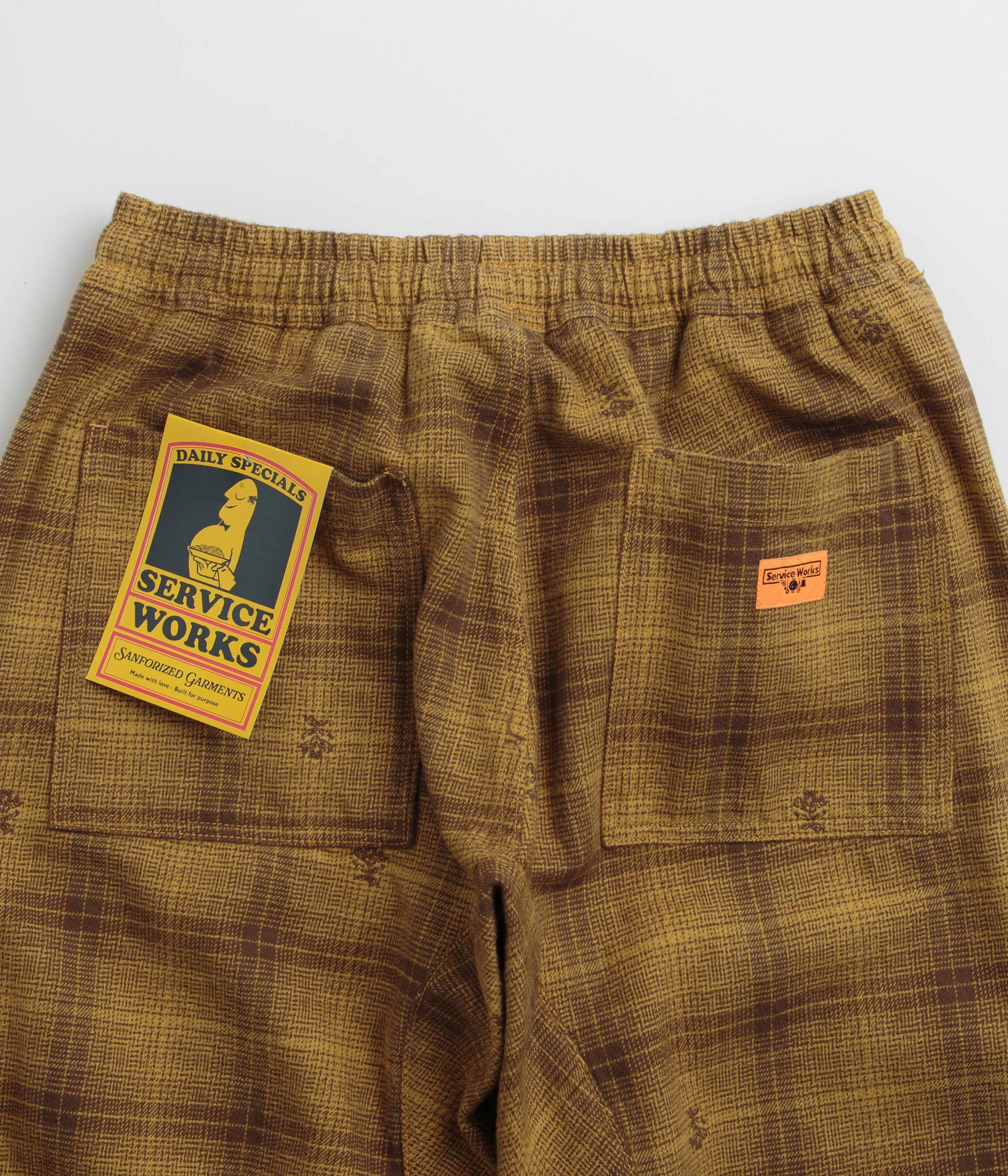 Service Works Thistle Plaid Chef Pants - Ochre - Image 5