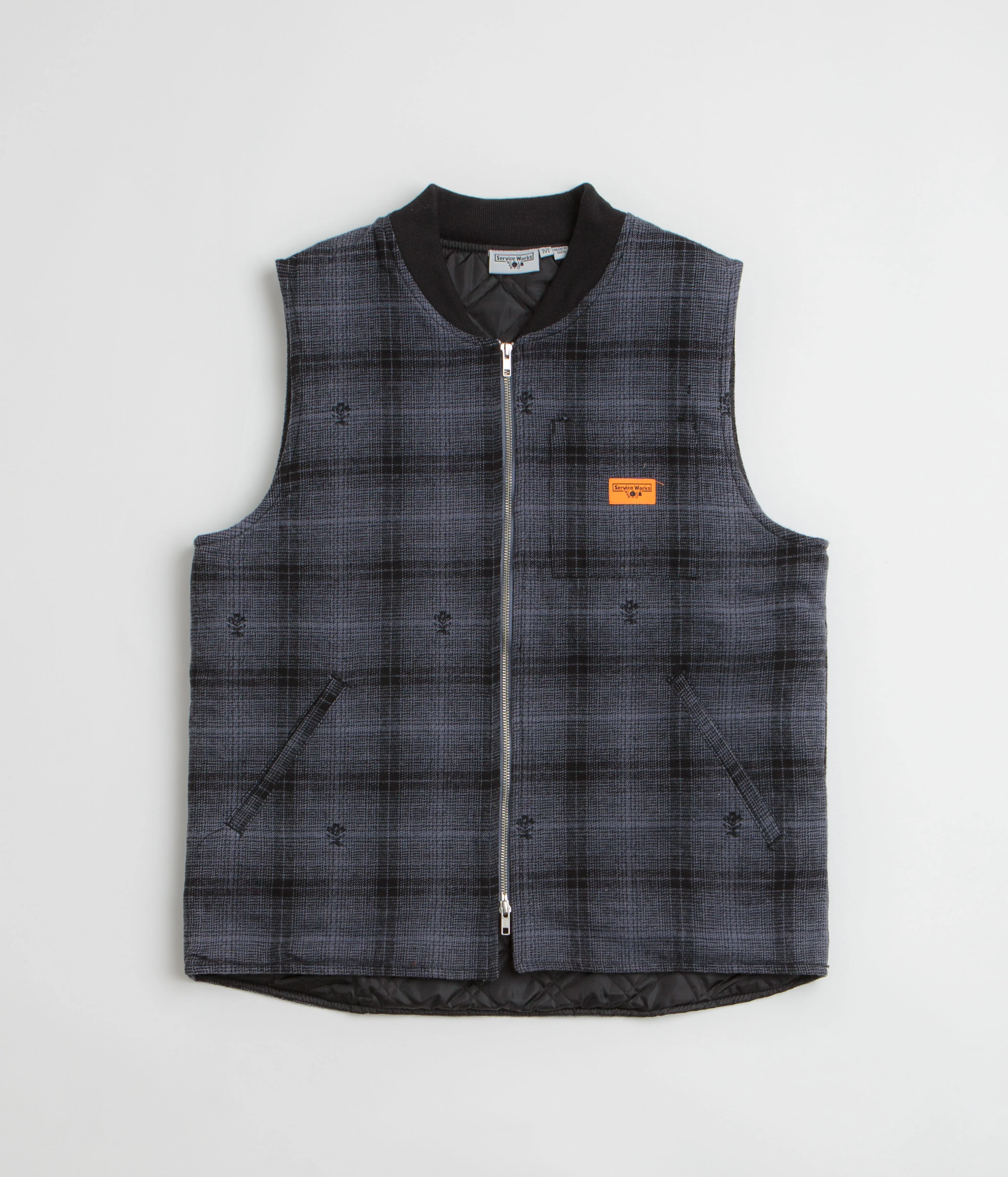 Service Works Thistle Plaid Work Vest - Black