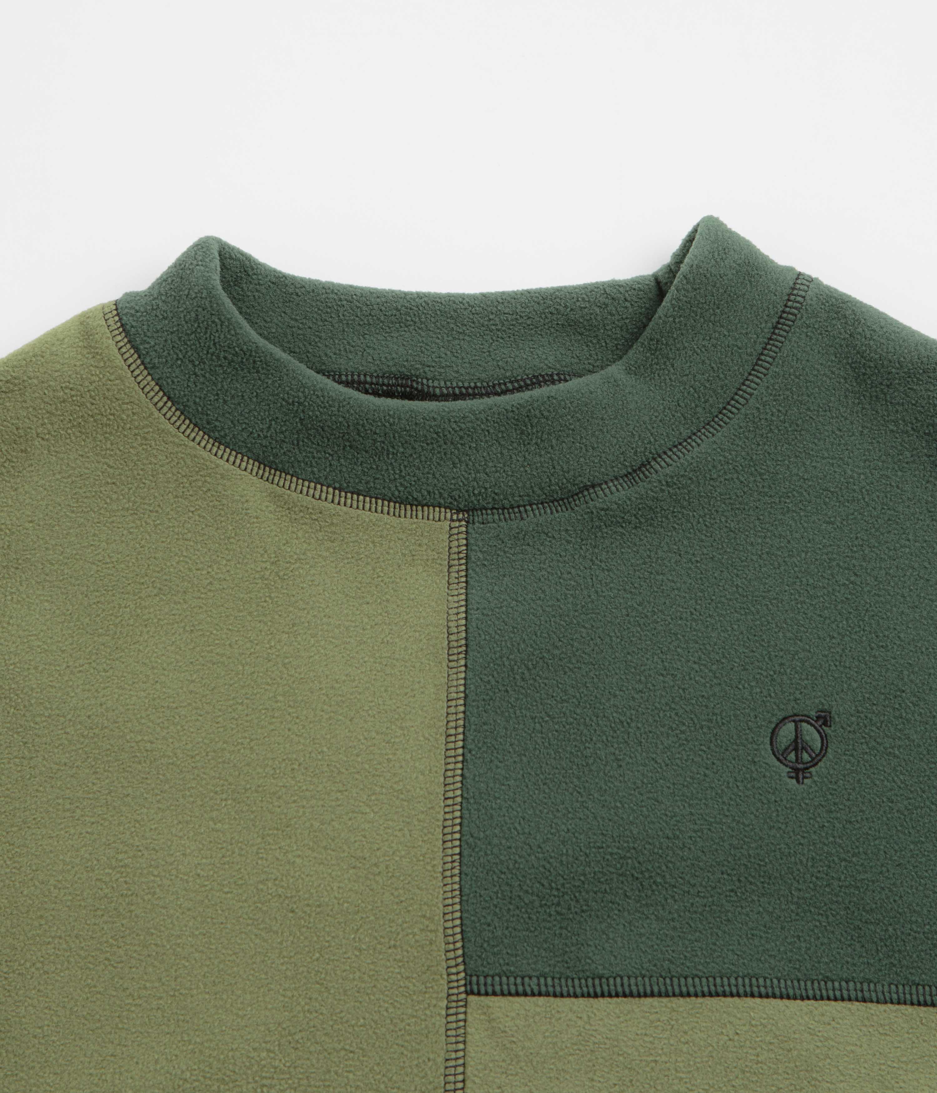 Sexhippies Box Fleece Crewneck Sweatshirt - Forest / Olive - Image 2
