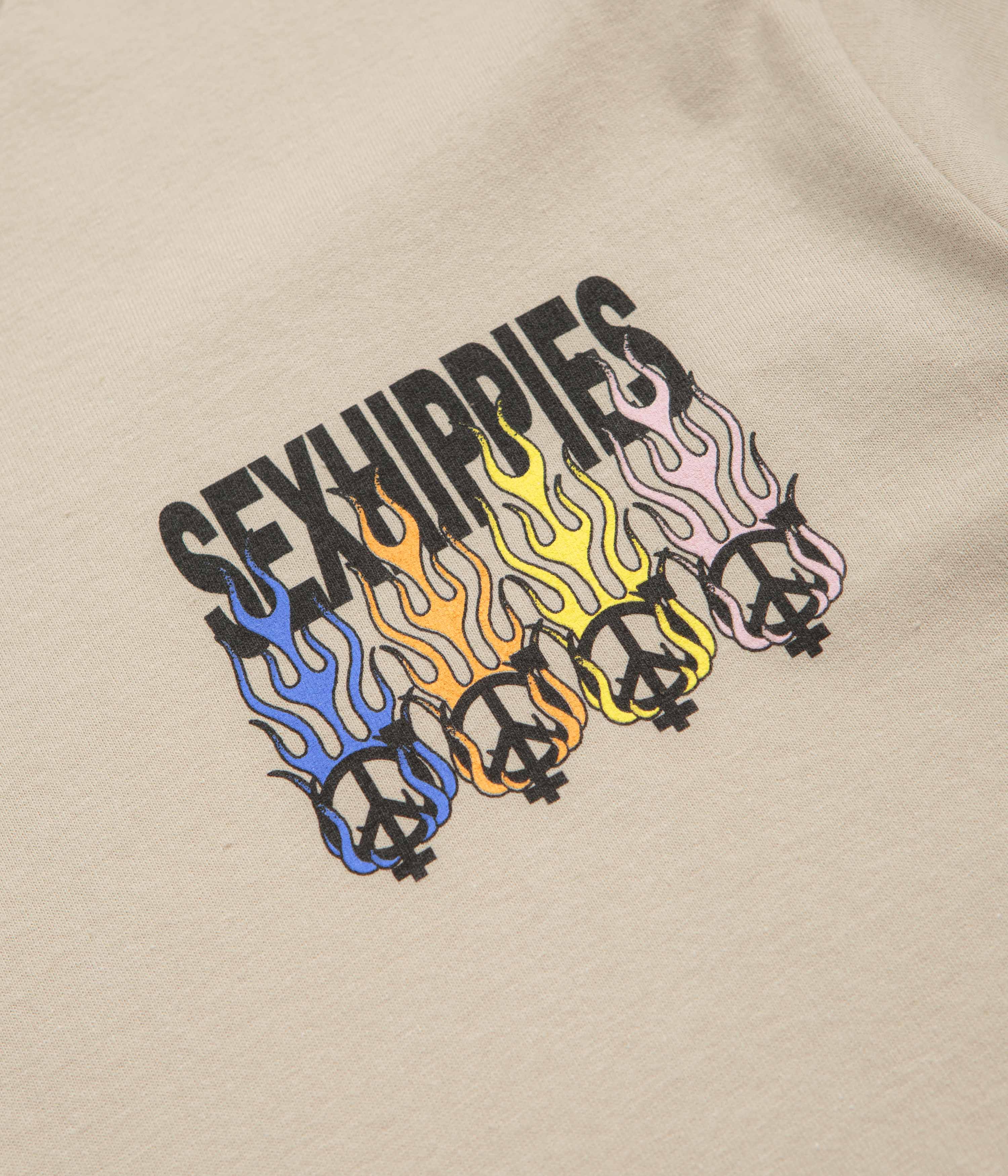 Sexhippies Flame Circle T-Shirt - Sand - Image 4