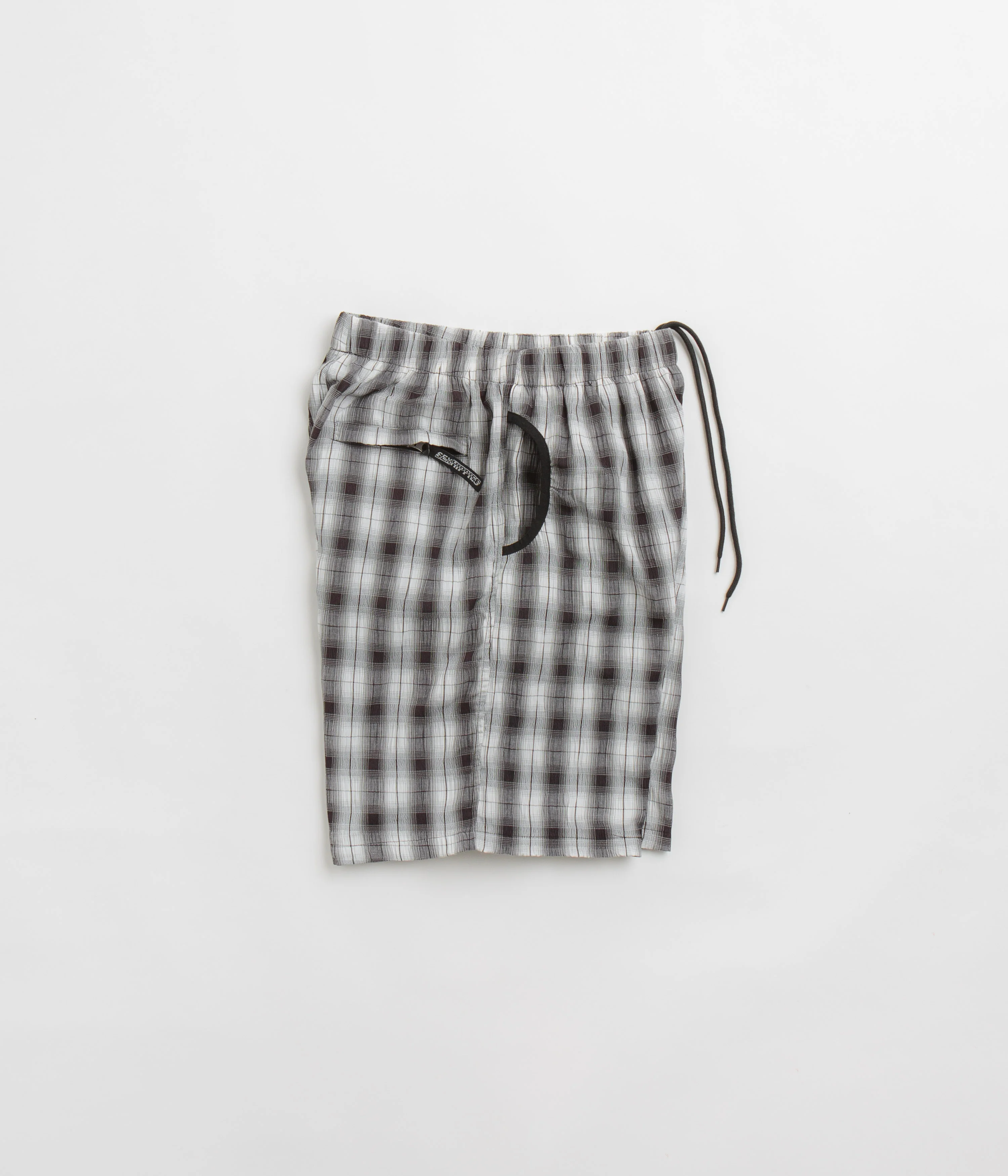Sexhippies Seersucker Plaid Shorts - Black / White - Image 2