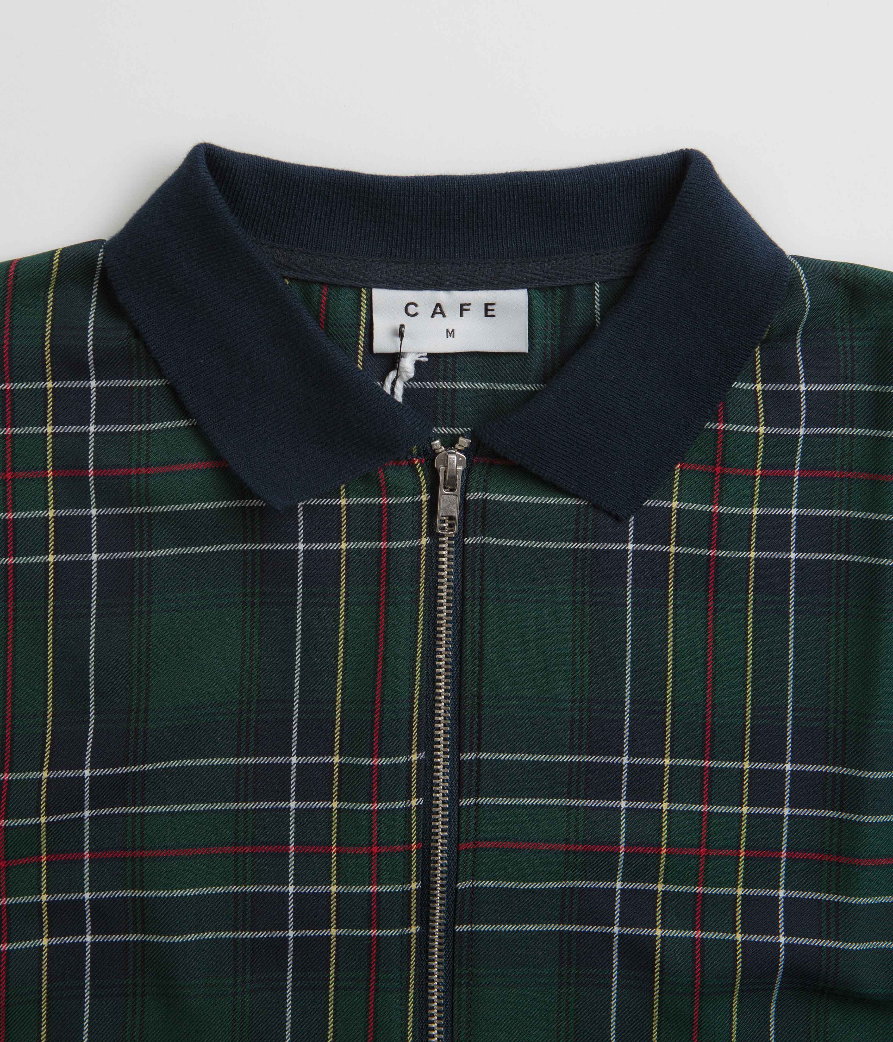 Skateboard Cafe Ogilvie Hunting Tartan Full Zip Shirt - Green / Navy - Image 3