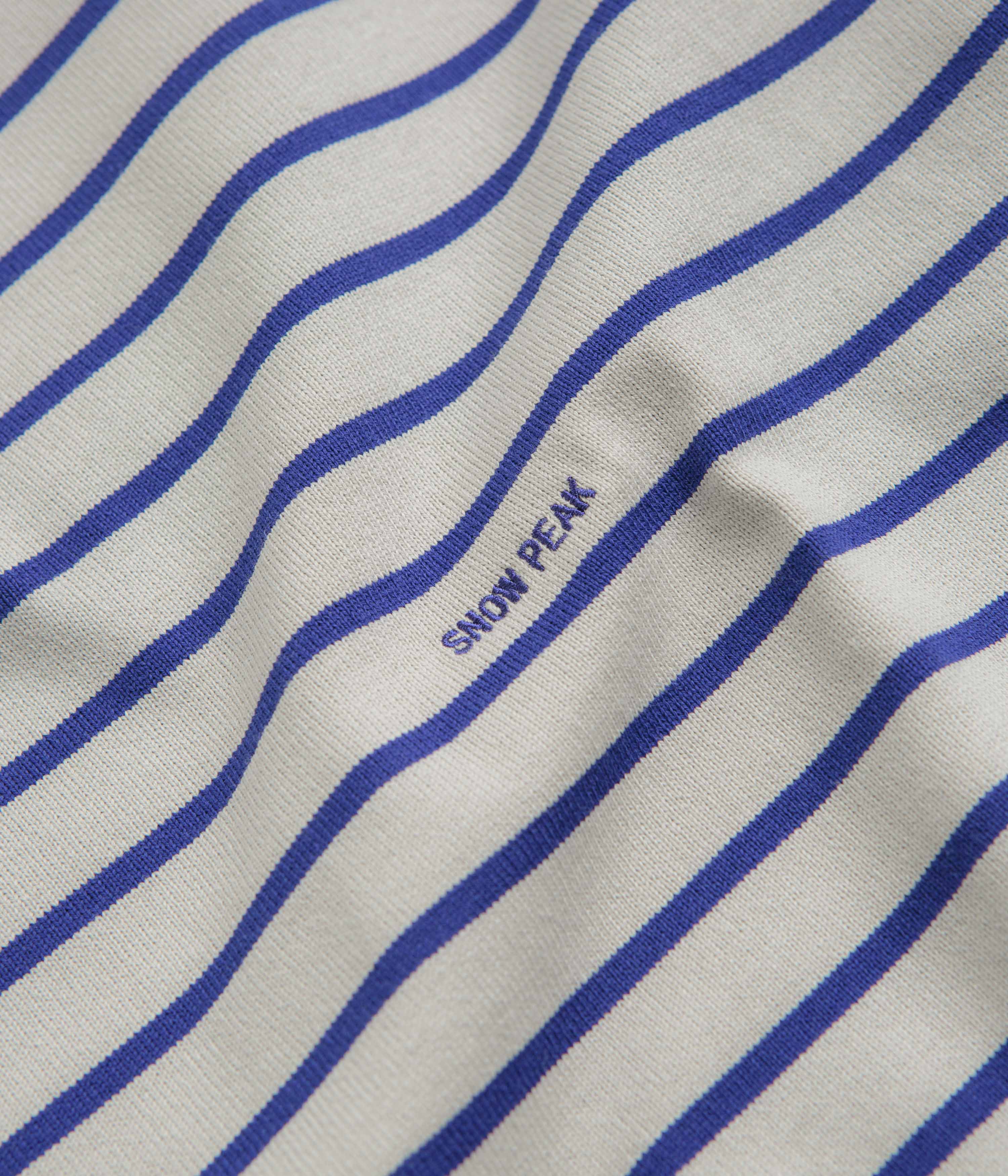 Snow Peak Border Long Sleeve T-Shirt - White / Blue - Image 3