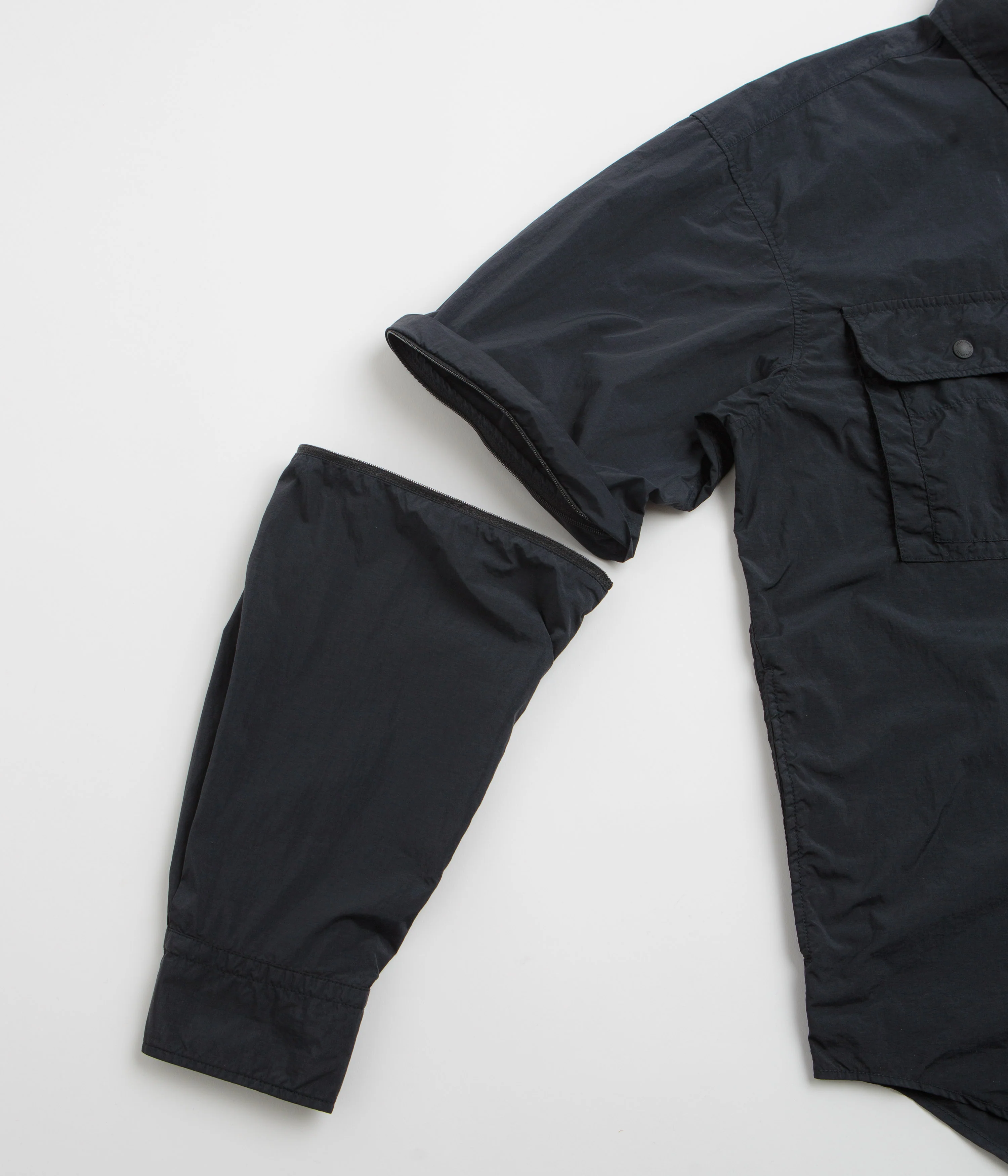 Snow Peak Garment Dyed Convertible Shirt - Black - Image 4