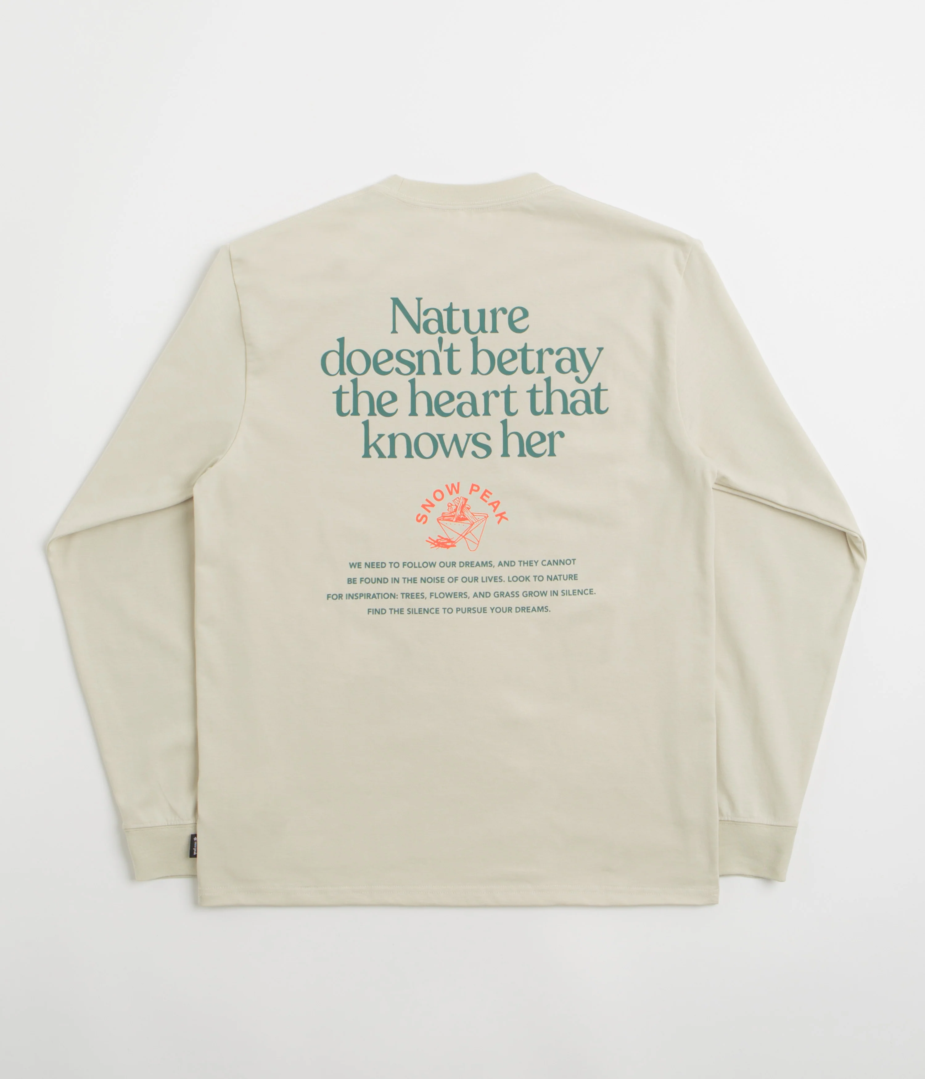 Snow Peak Living With Nature Long Sleeve T-Shirt - Ivory - Image 2
